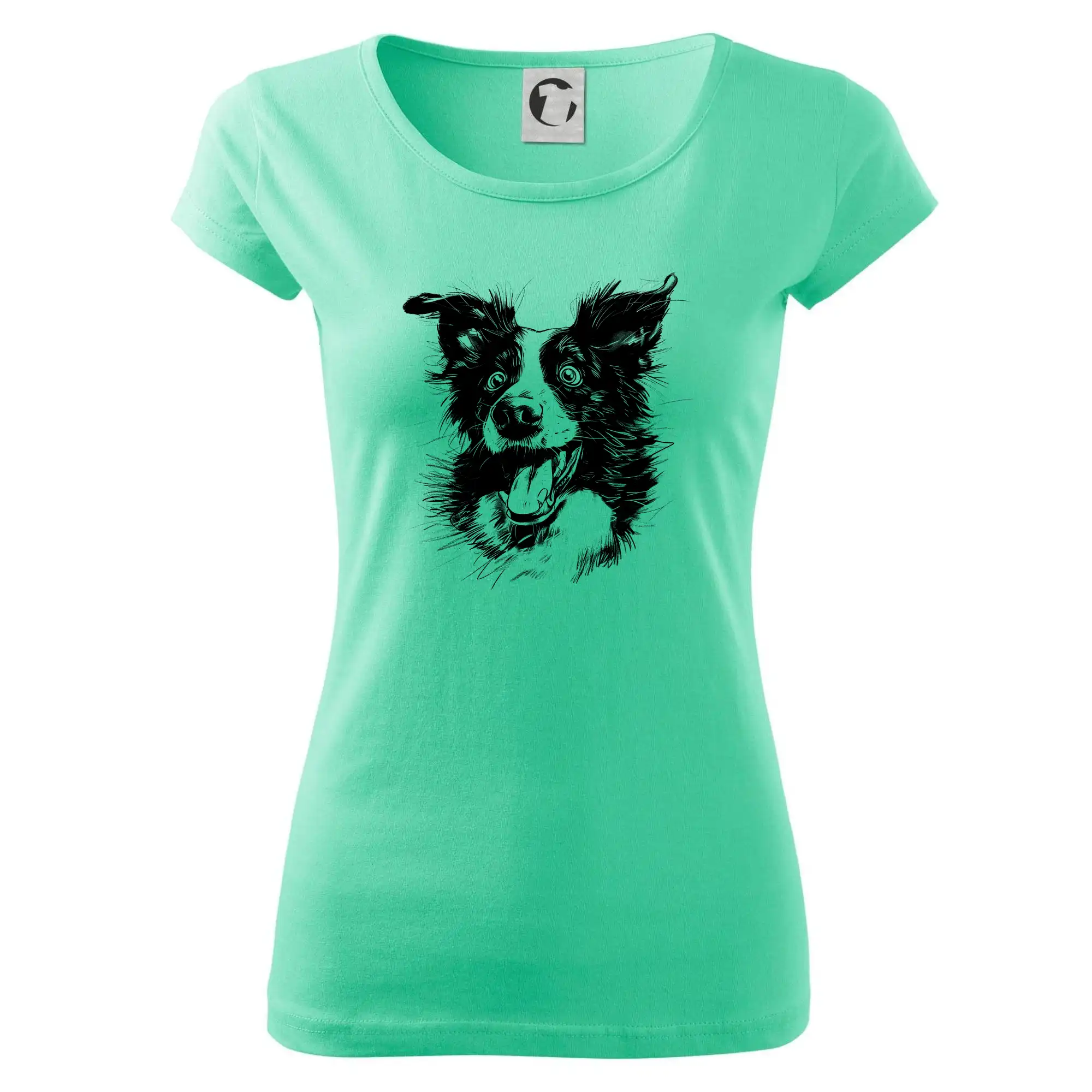 Černobílá karikatura Border kolie