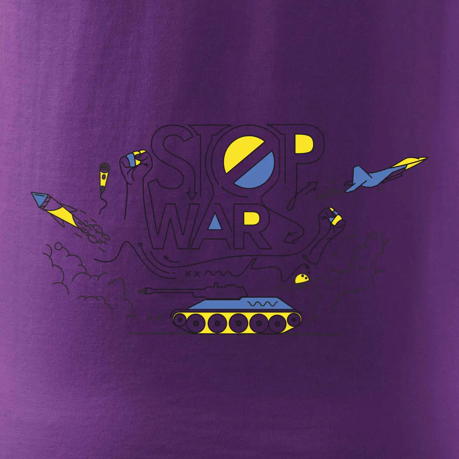 Stop war - Ukrajinské barvy