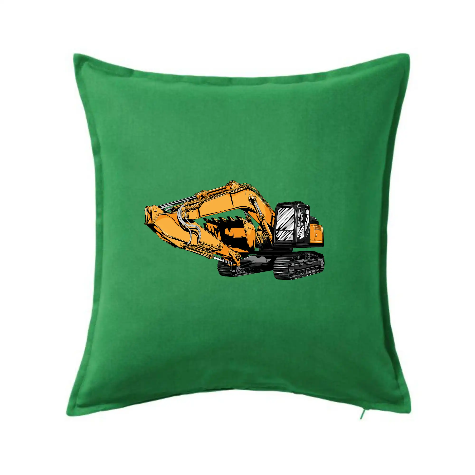 Žltý bager z boku - Vankúš 50x50