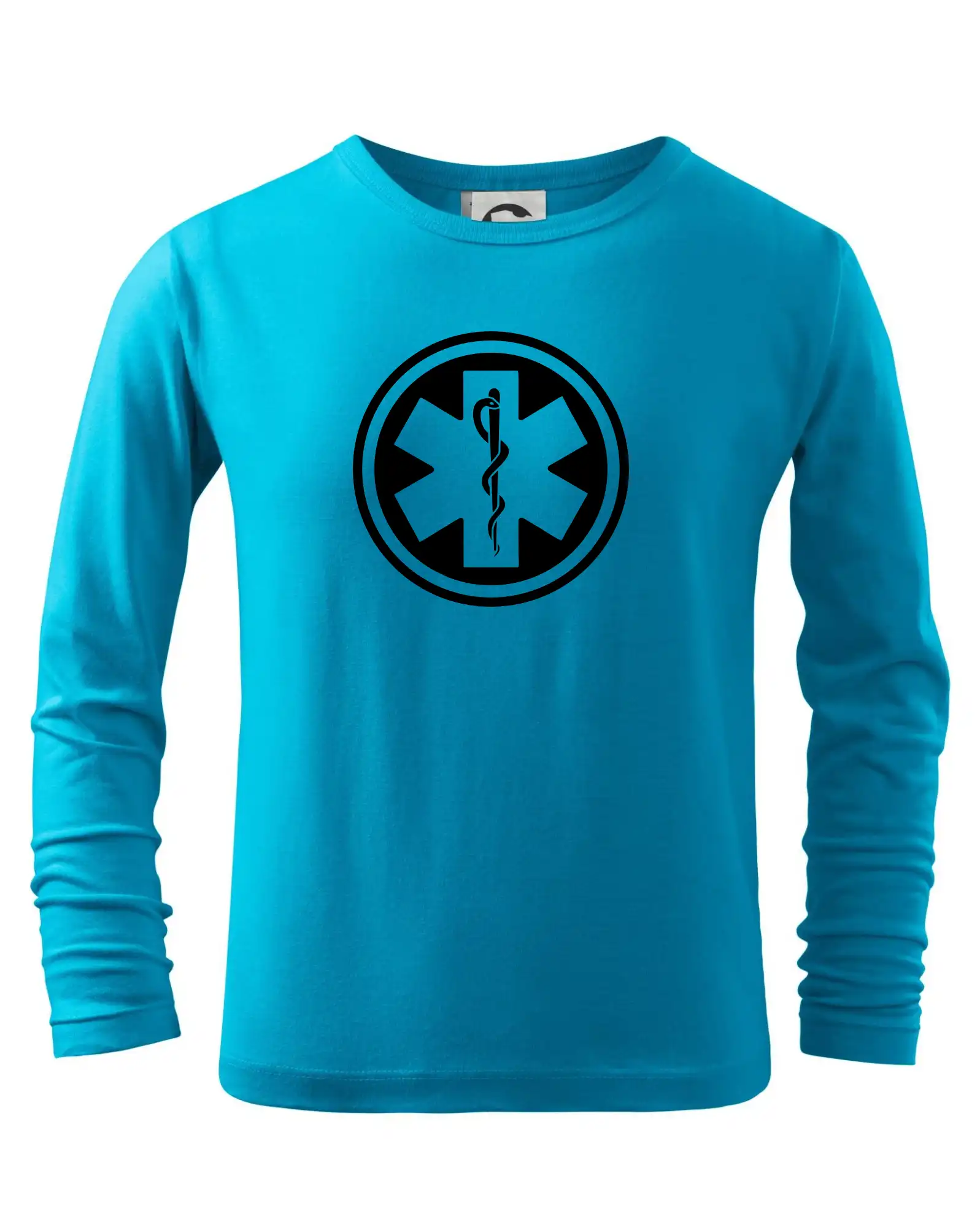 Tričká a mikiny pre záchranárov a lekárov - Kvalitné oblečenie pre zdravotníkov - Rescue logo samostatné guľaté - Tričko detské Long Sleeve
