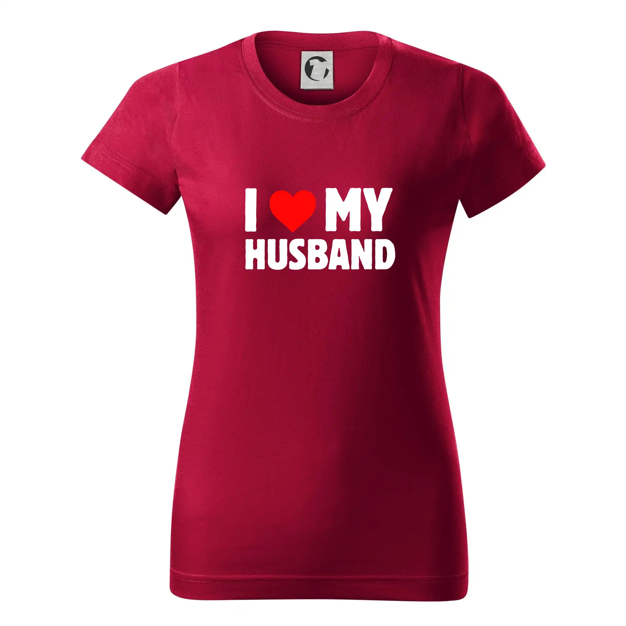 Tričká pre zamilovaných - I love my husband - Dámske tričko basic - ľahko voľnejšie a dlhšie