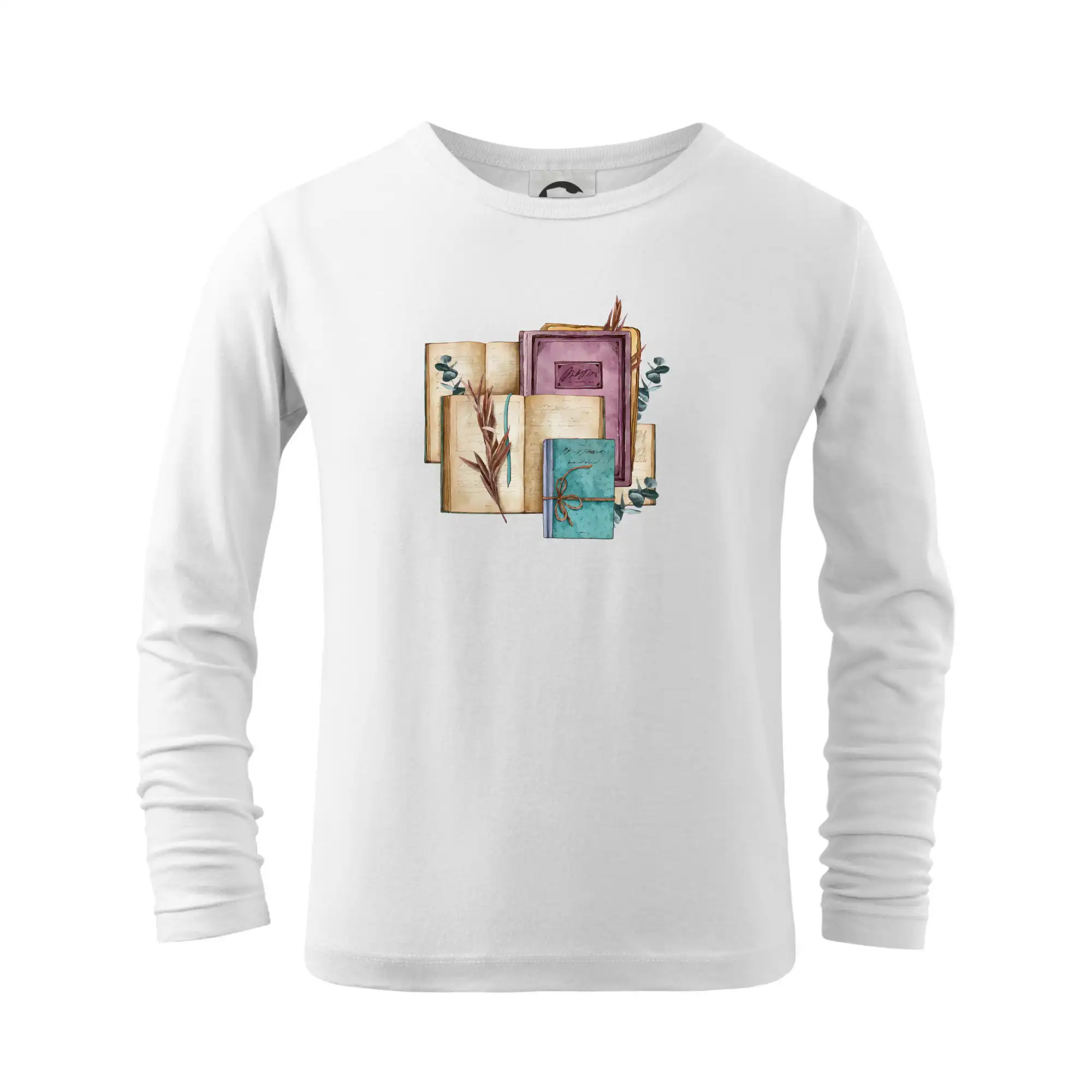 Tričká s motívom kníh pre milovníkov čítania a vône papiera - Knihy staré fialové - Tričko detské Long Sleeve