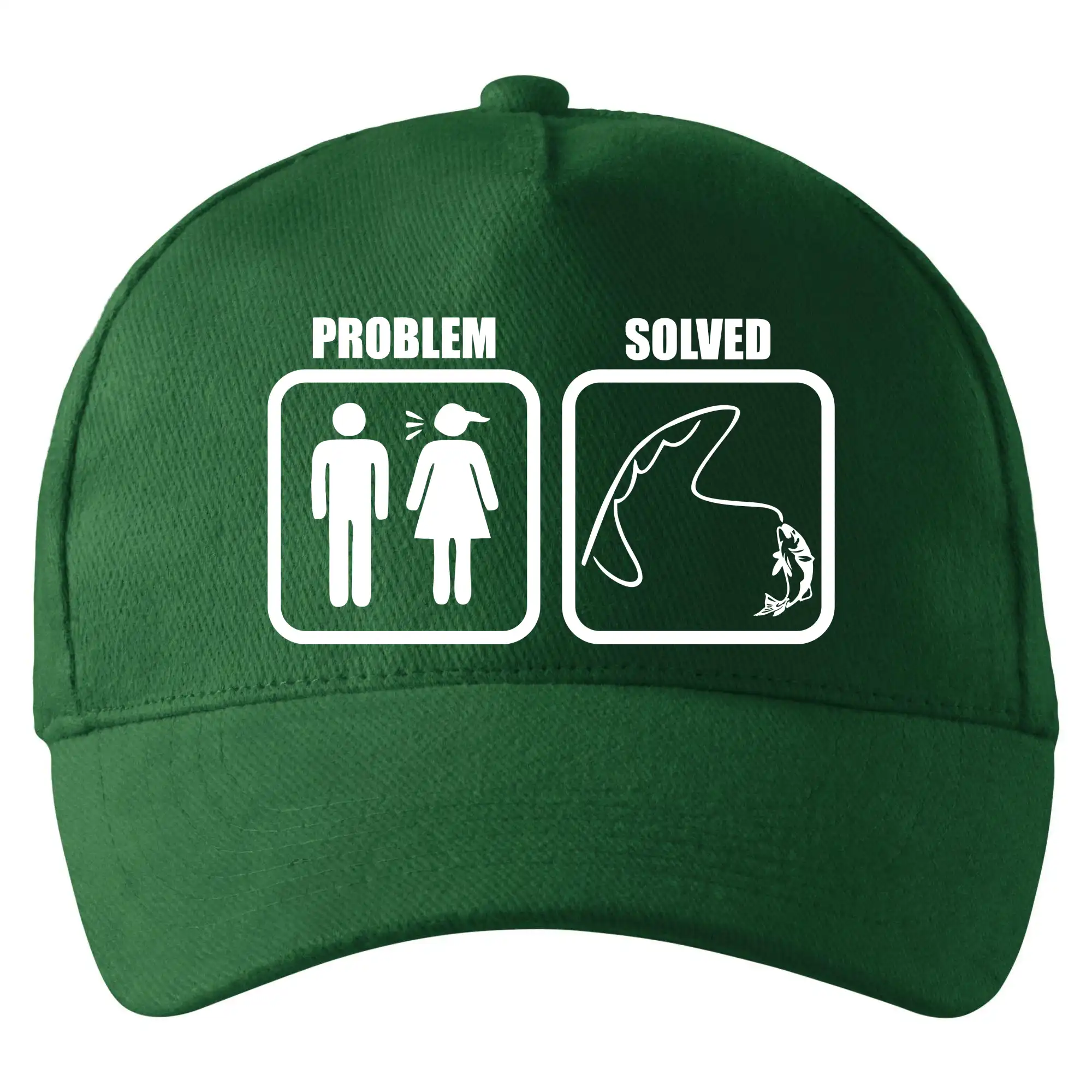 Tričká Problem Solved - Problém rybárčenie - Šiltovka so zahnutým šiltom a mosaznou sponou