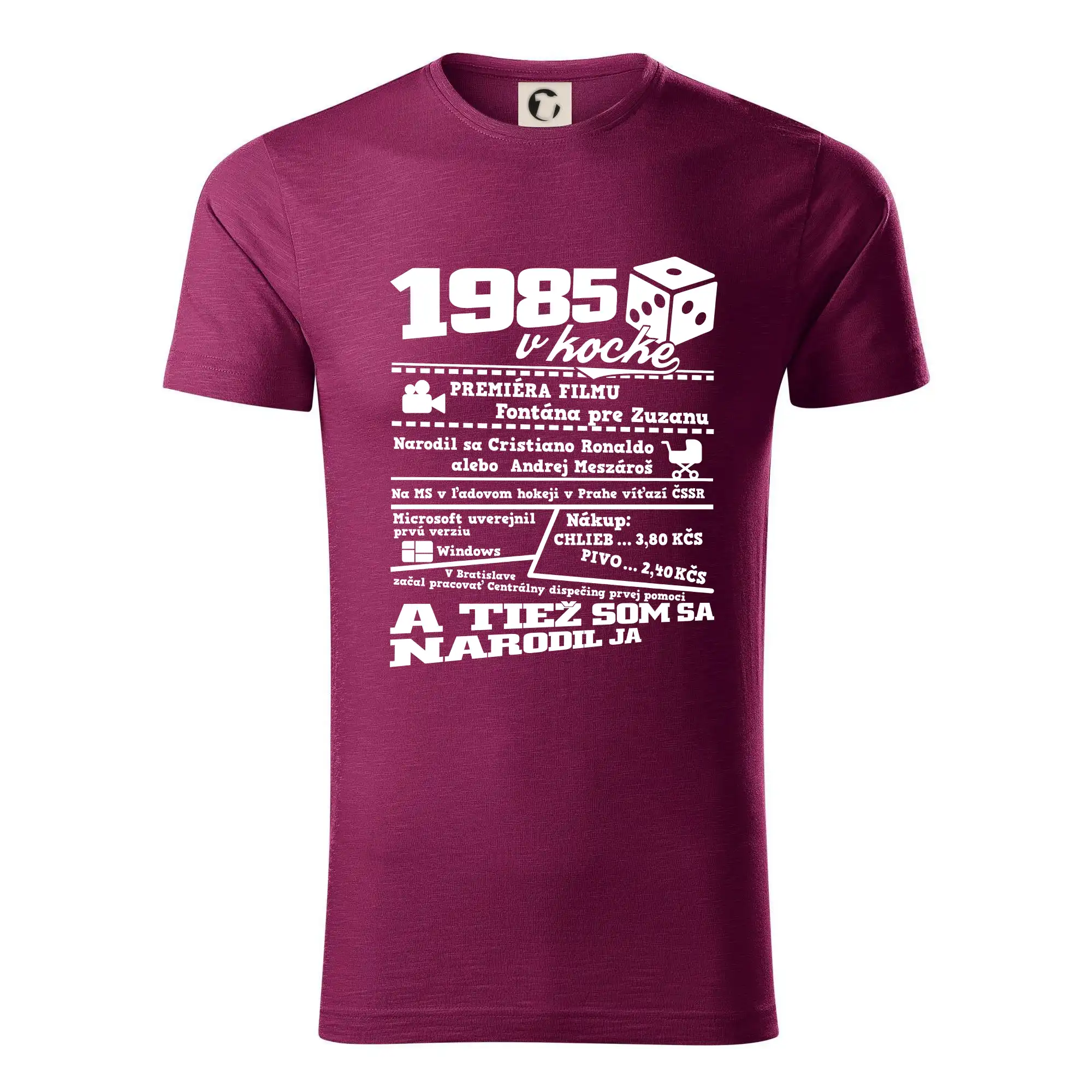 Trička s ročníkom 1985 - 1985 v kocke - Tričko z organickej bavlny