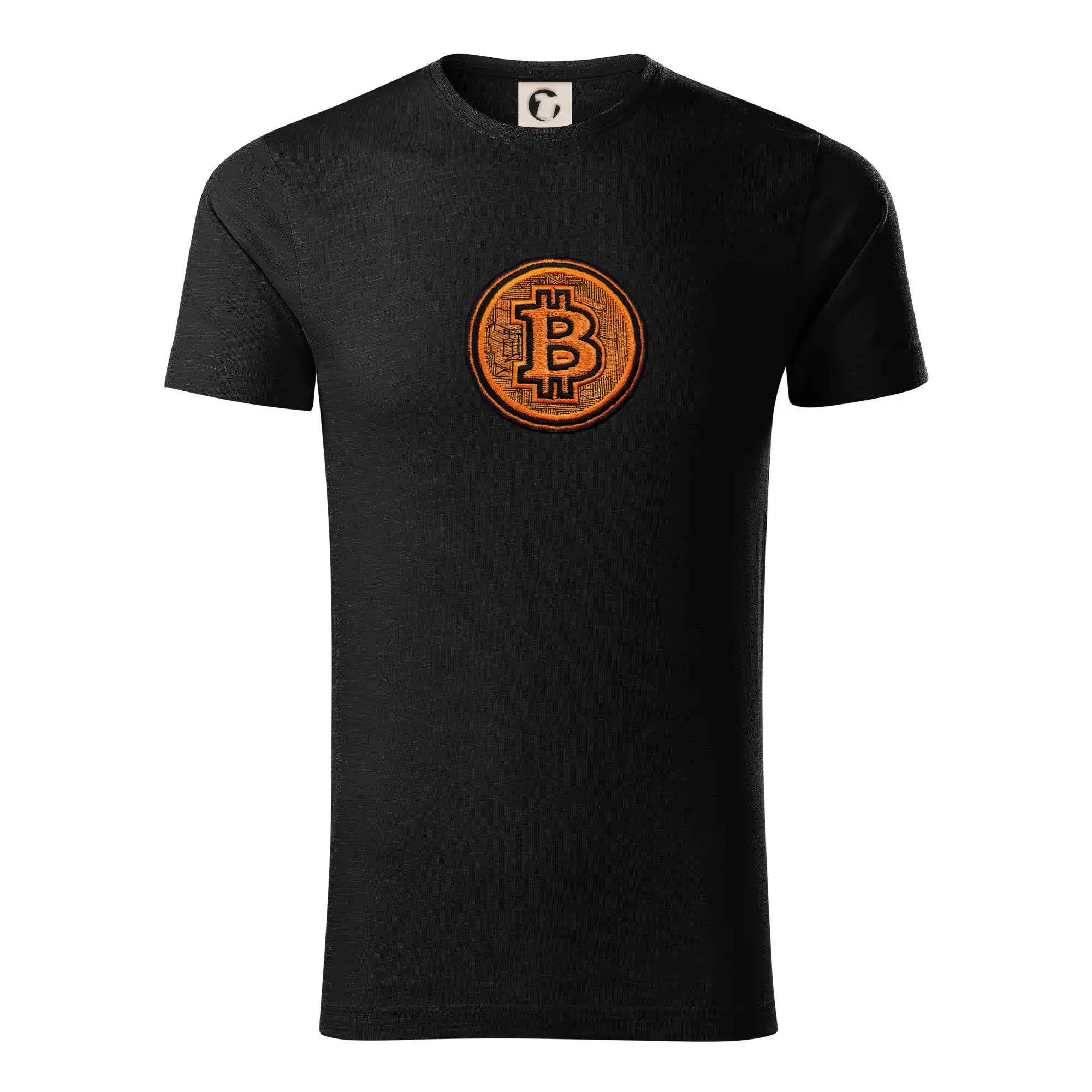 Logo bitcoin vo vyšívanom štýle - Tričko z organickej bavlny