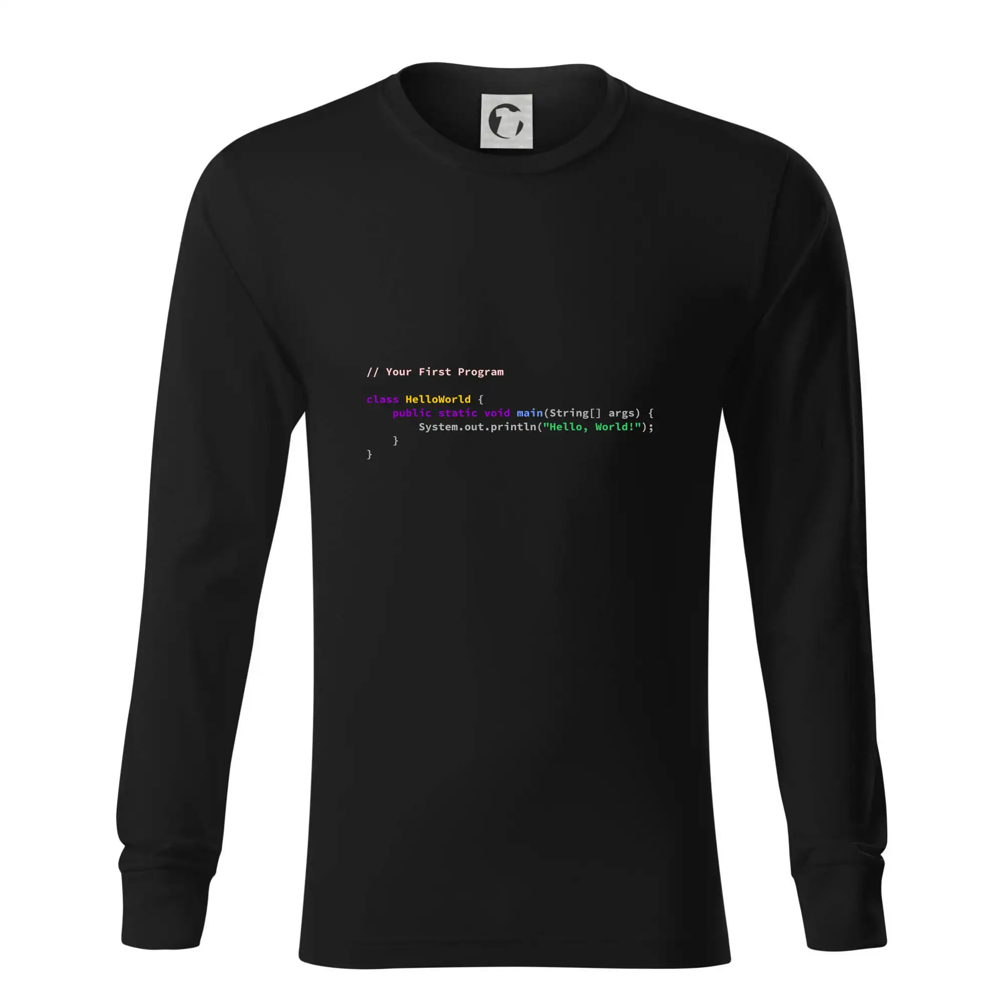 Tričká pre ajťákov - Hello world Java - Tričko s dlhým rukávom LS R05
