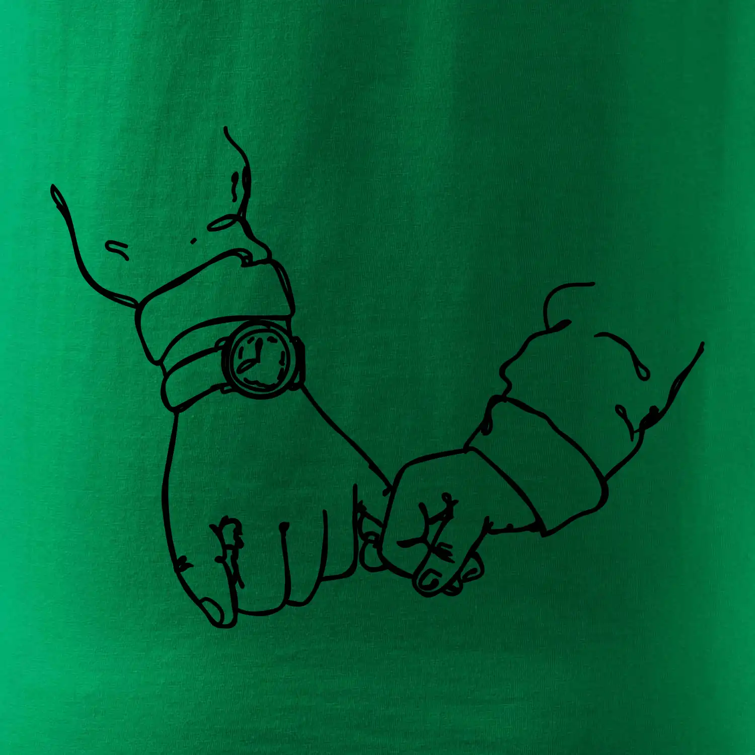 Táta a syn ruce obrys