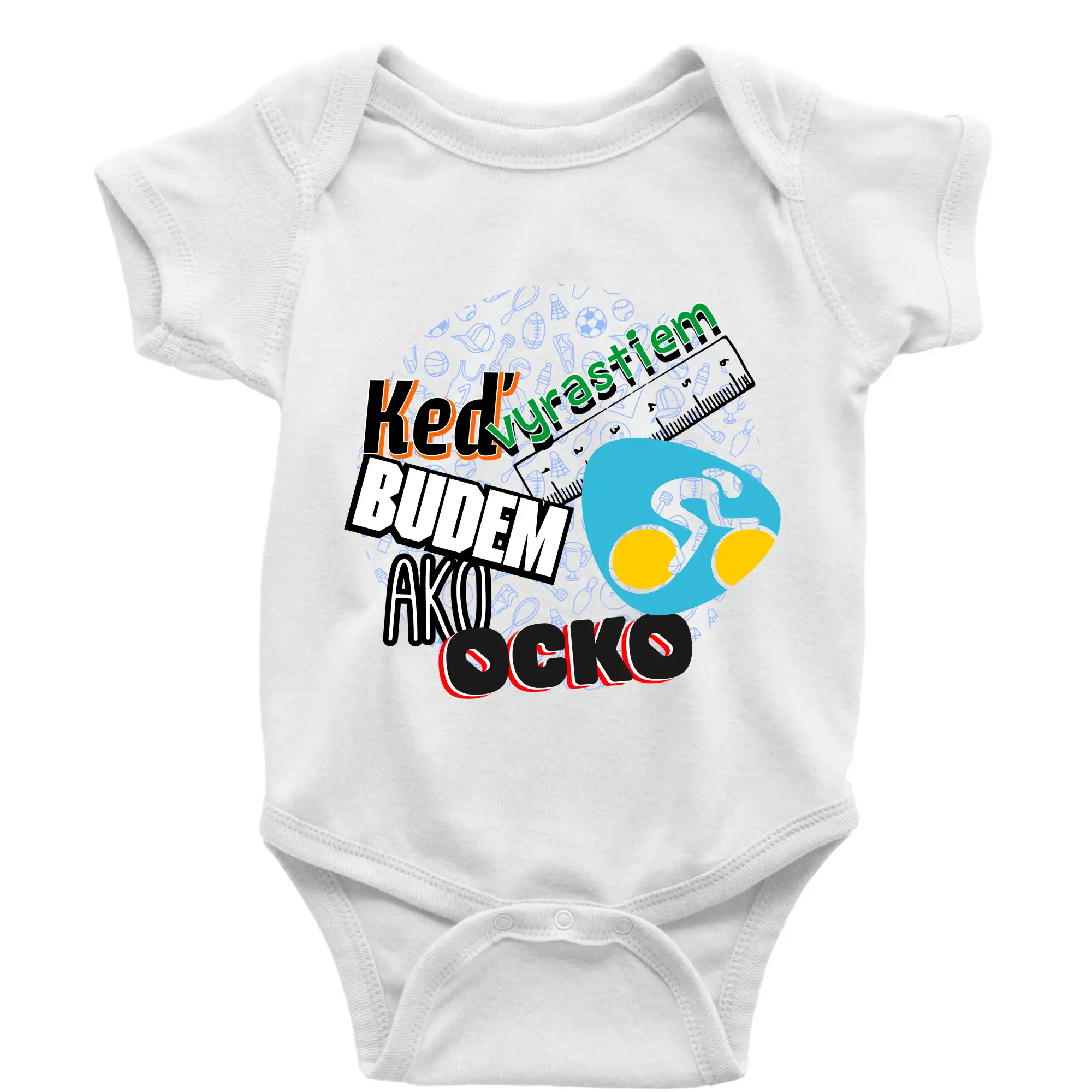 Detské body - až vyrastiem budem ako ocko - Keď vyrastiem budem ako ocko cestný bicykel - Body dojčenské s krátkym rukávom