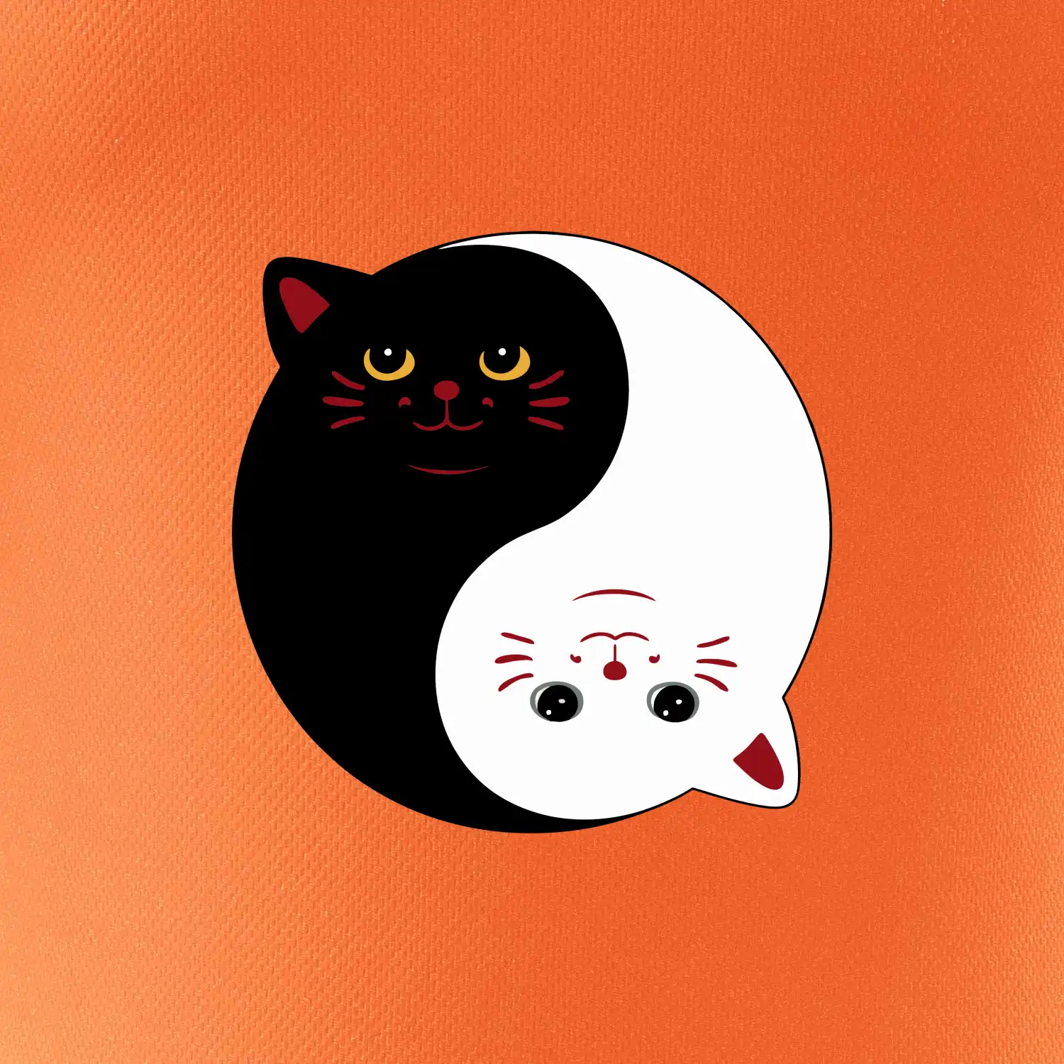 Kočky jin jang barevné