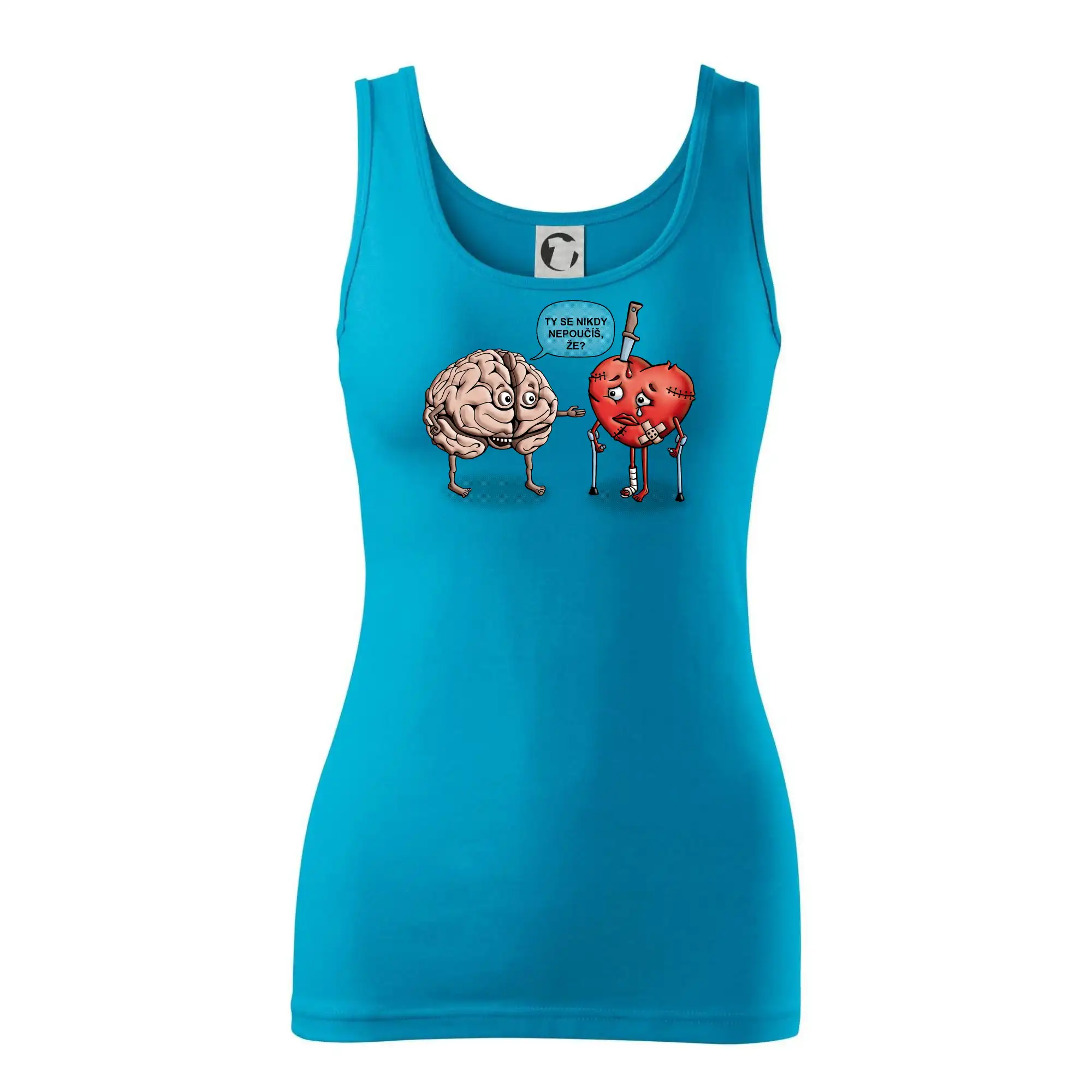 Tričká pre zamilovaných - Mozog a srdce - poučenie (Hana-creative) - Dámske tielko