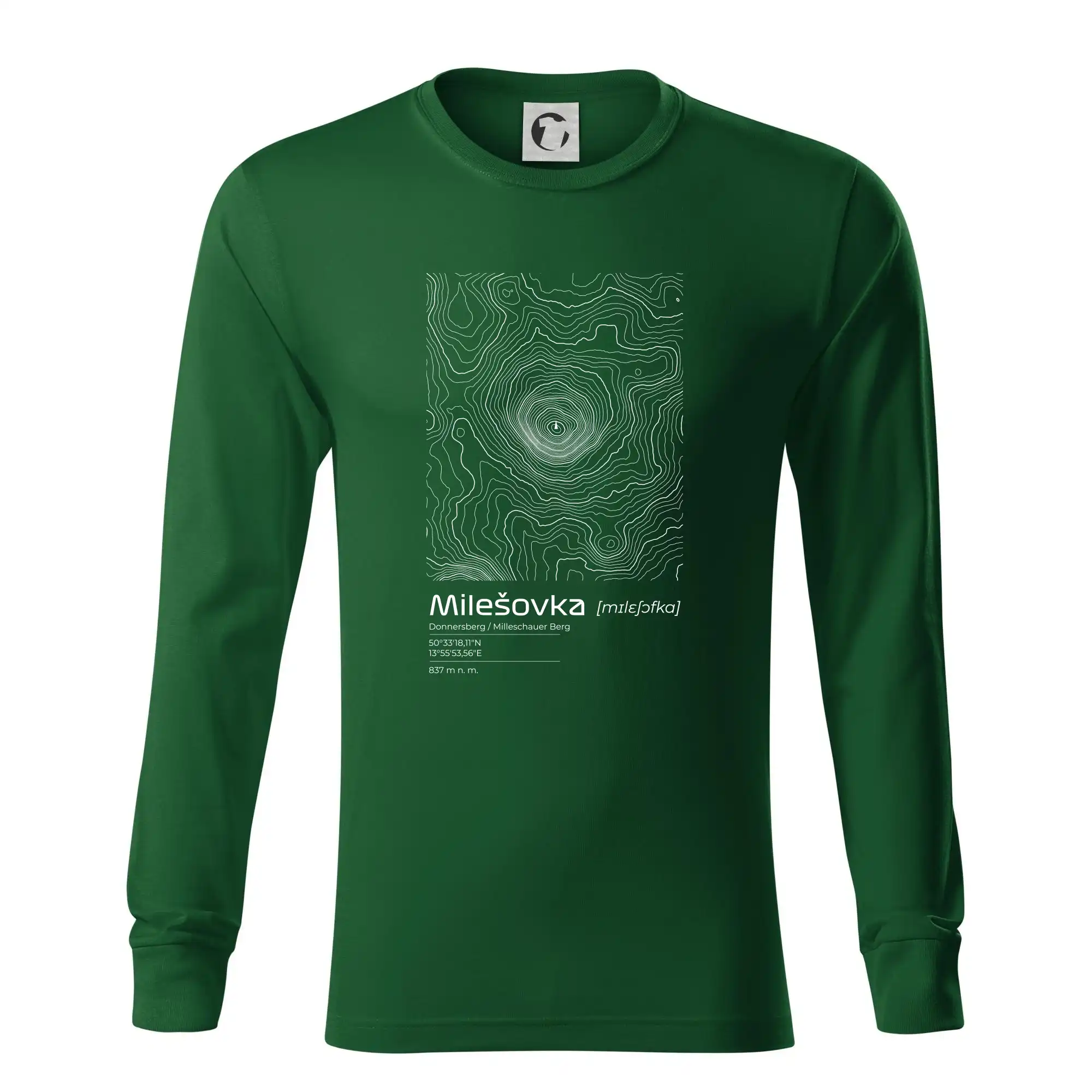 Milešovka - vrstevnice v obdélníku