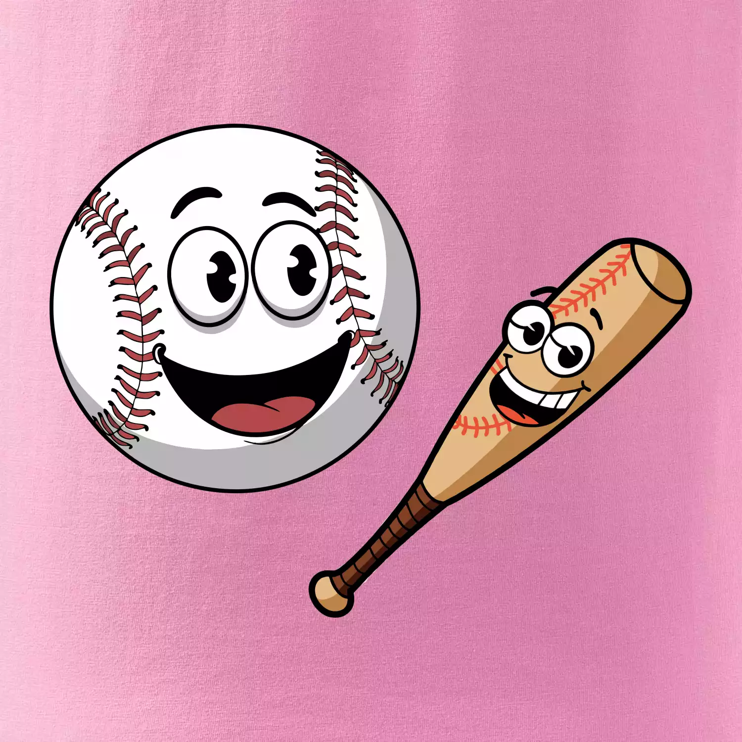 Parové triko - baseballová pálka a míček