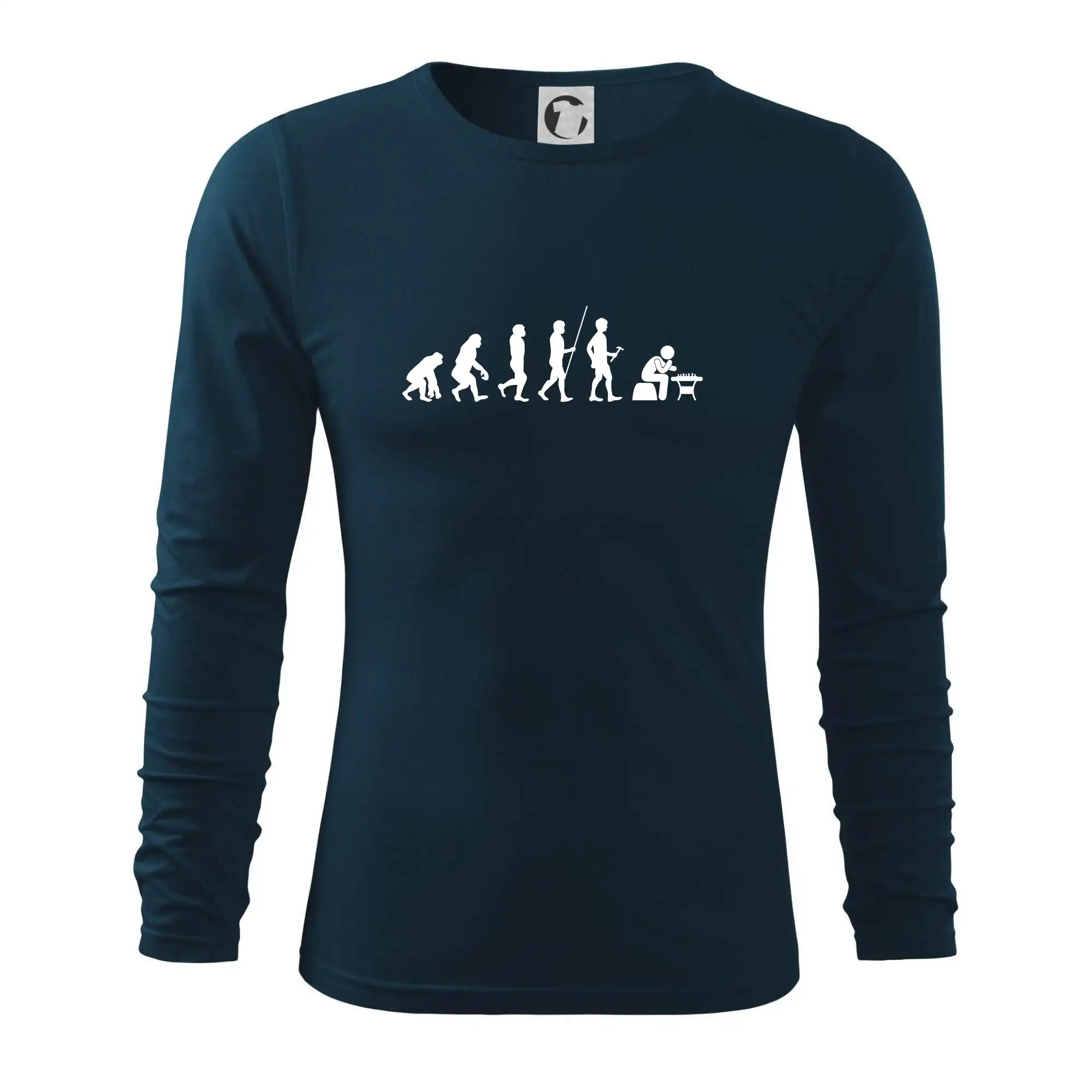 Tričká a mikiny so spoločenskými hrami  - Evolúcia šach - Tričko s dlhým rukávom FIT-T long sleeve