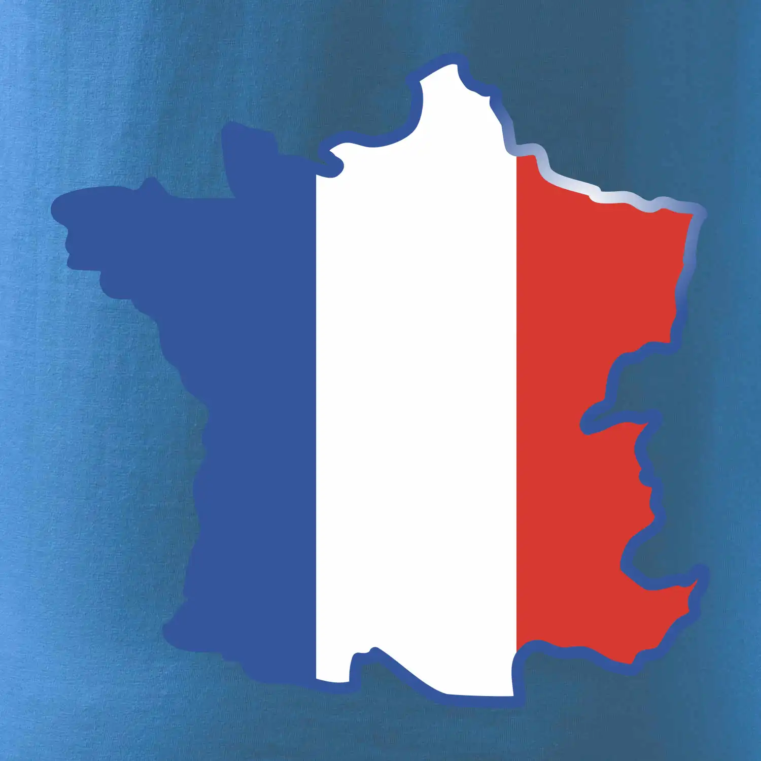 Francouzská vlajka mapa obrys