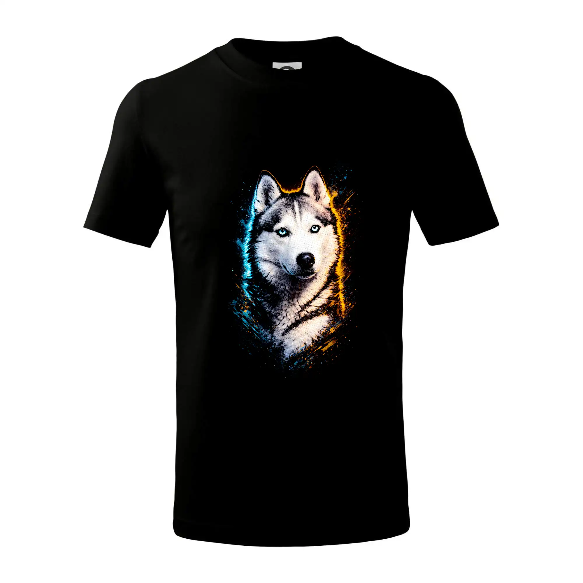 Tričká s motívom Sibírsky husky - Obrázok poltón Husky hlava - Tričko detské bavlnené
