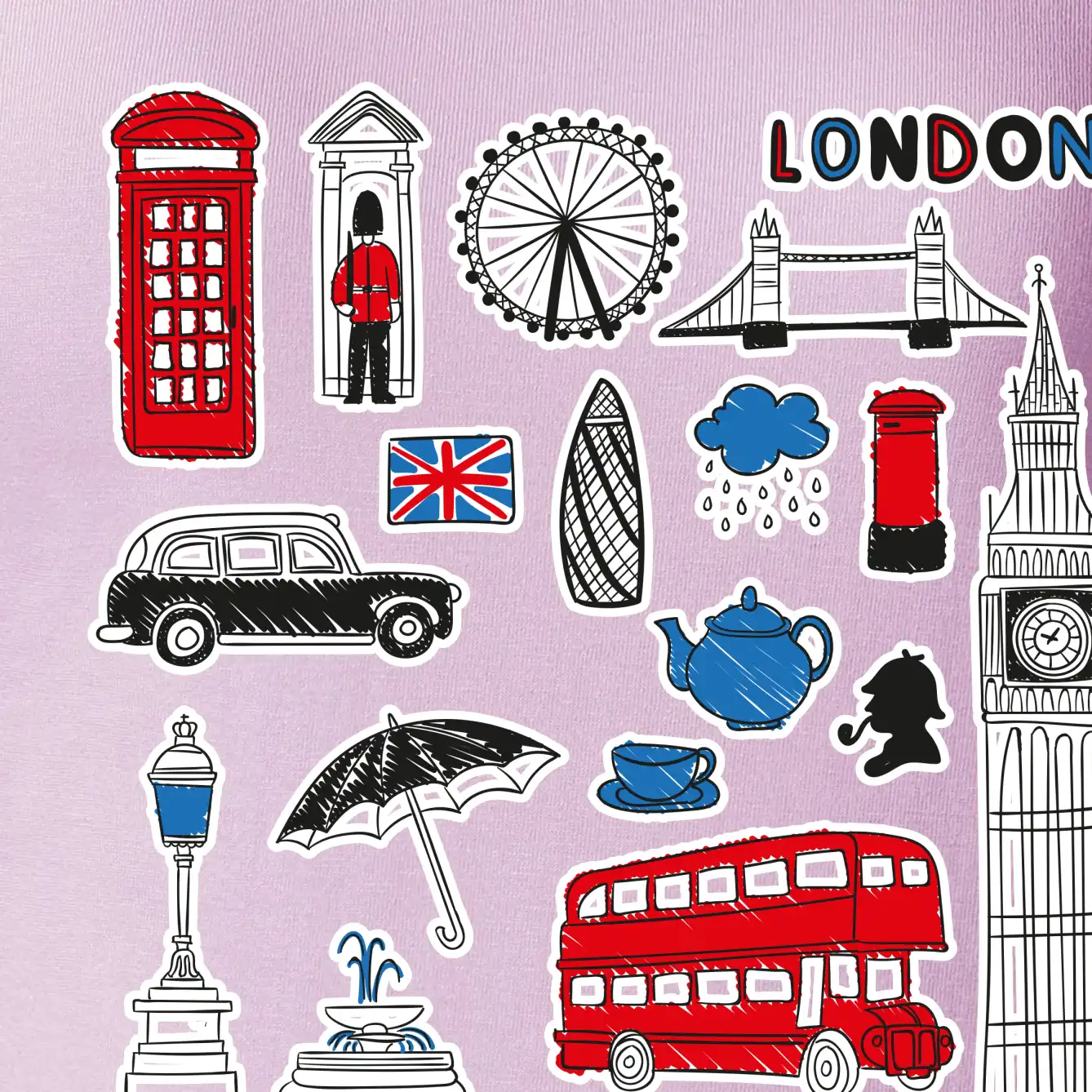 Velká Británie - kreslené ikonky