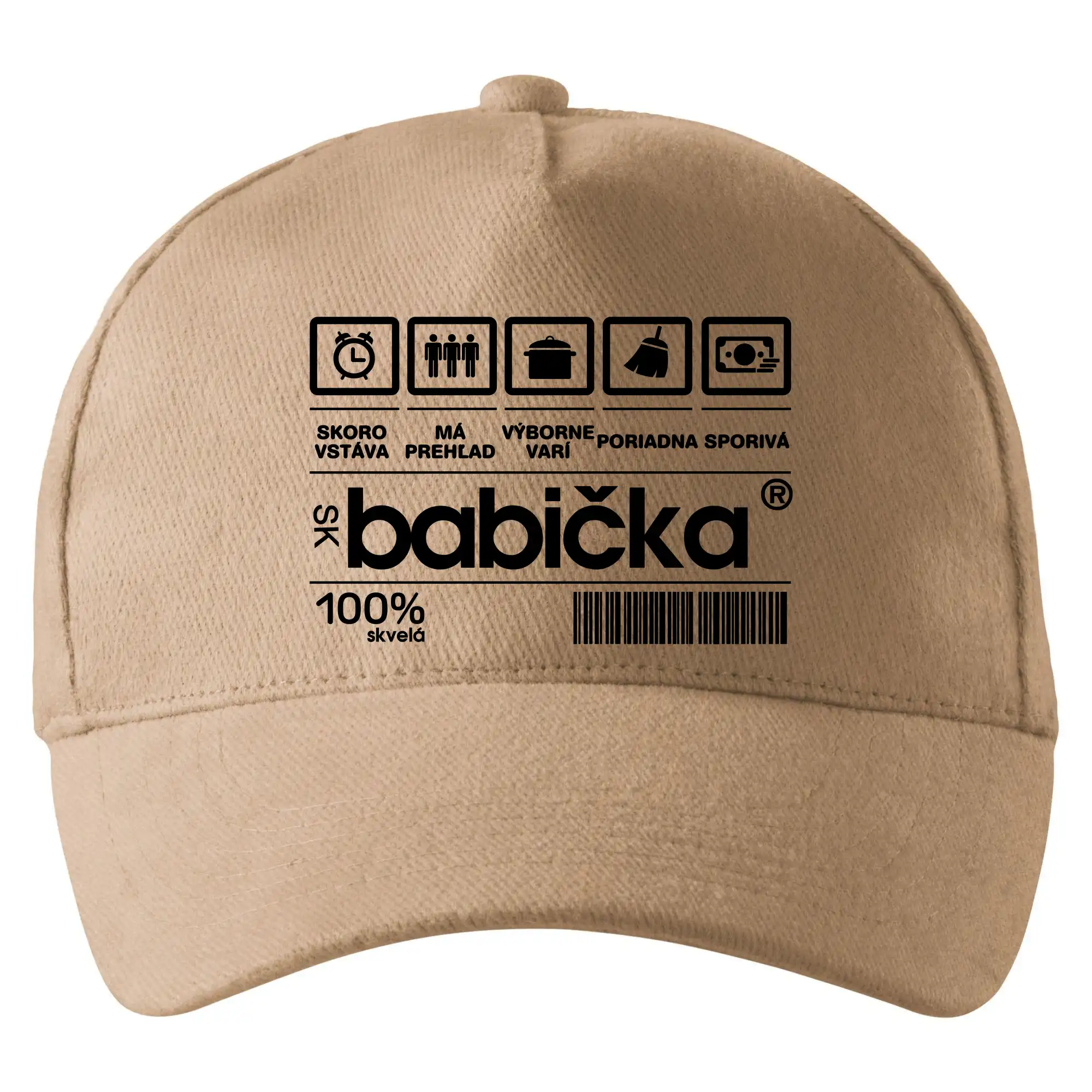 Tričká a mikiny pre babičku - Čiarový kód - Dedko/Babicka - Šiltovka so zahnutým šiltom a mosaznou sponou