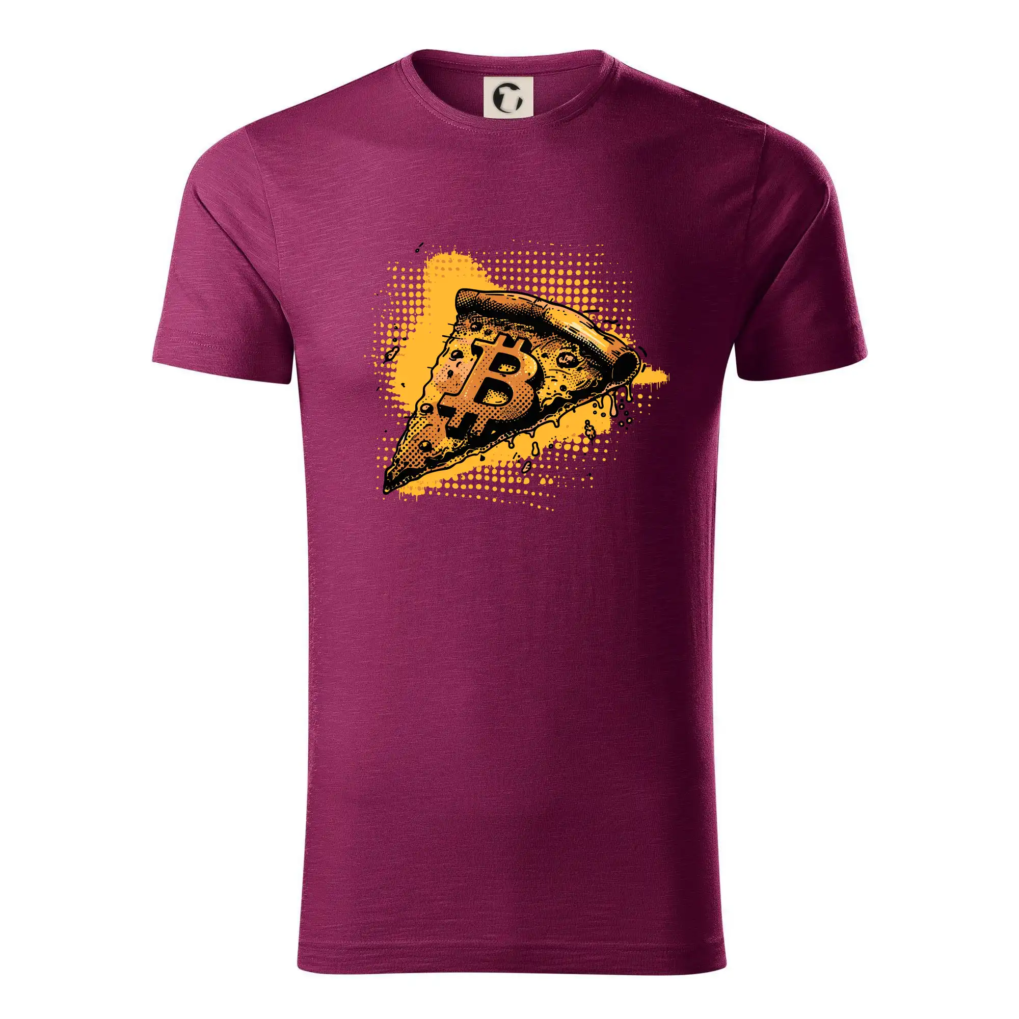 Bitcoin oranžová pizza - Tričko z organickej bavlny
