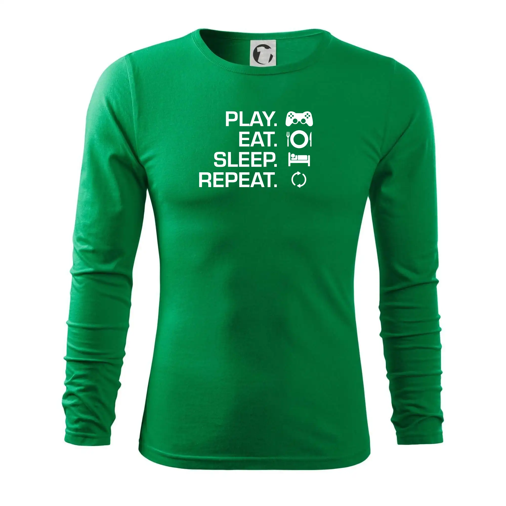 Eat sleep repeat - Play Eat Sleep Repeat game - Tričko s dlhým rukávom FIT-T long sleeve