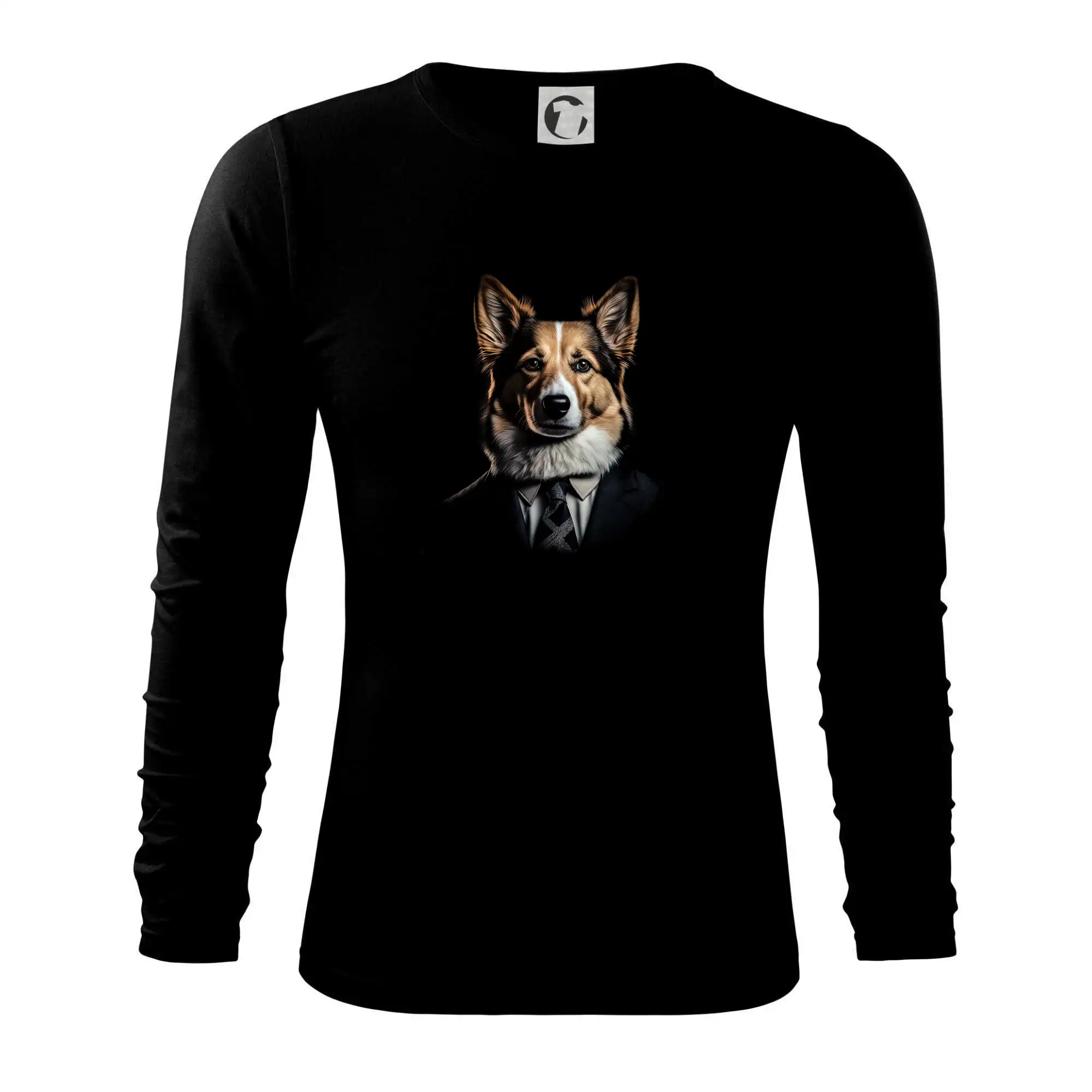 Ostatné psie plemená - Corgi v obleku - Tričko s dlhým rukávom FIT-T long sleeve