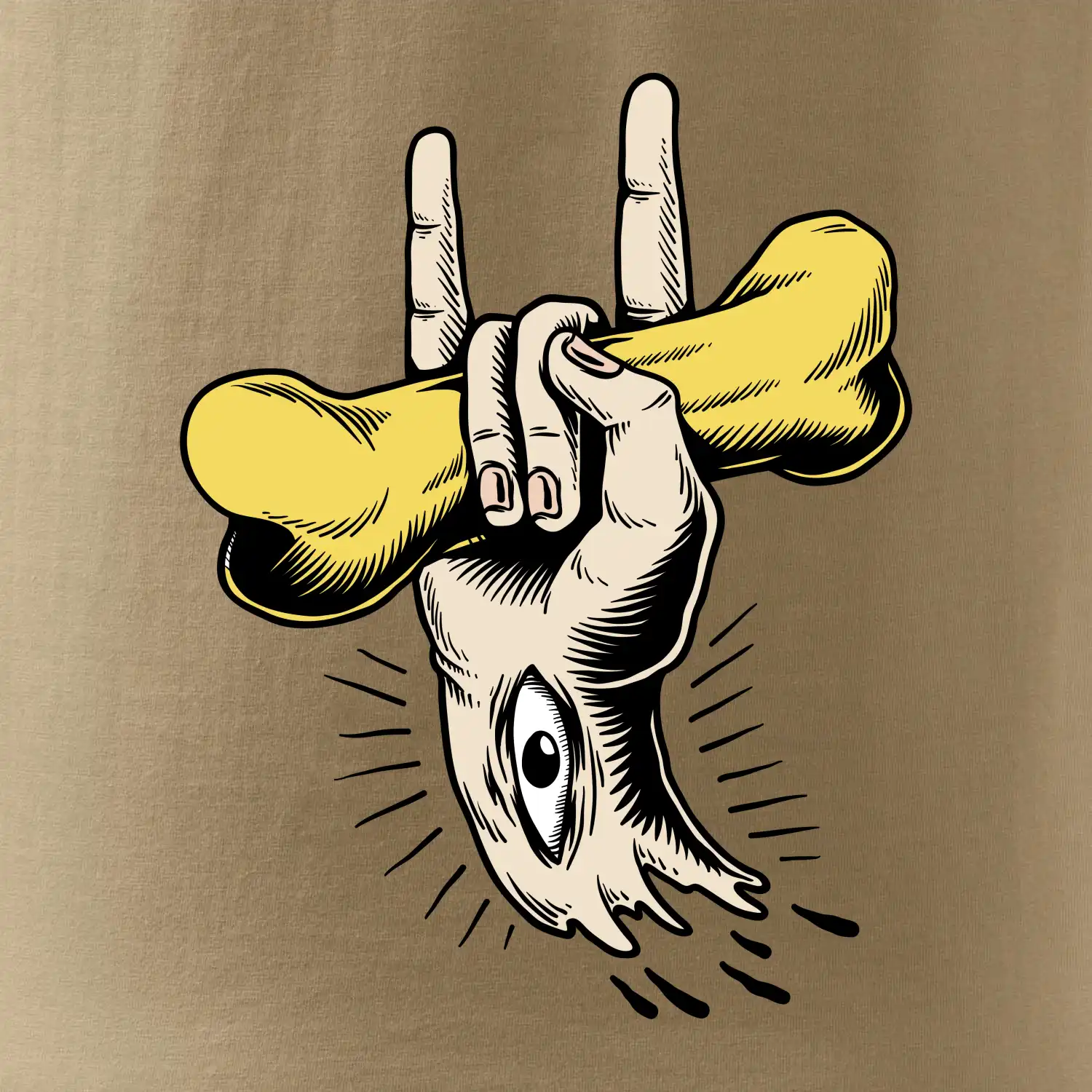 Rocková ruka kost a oko