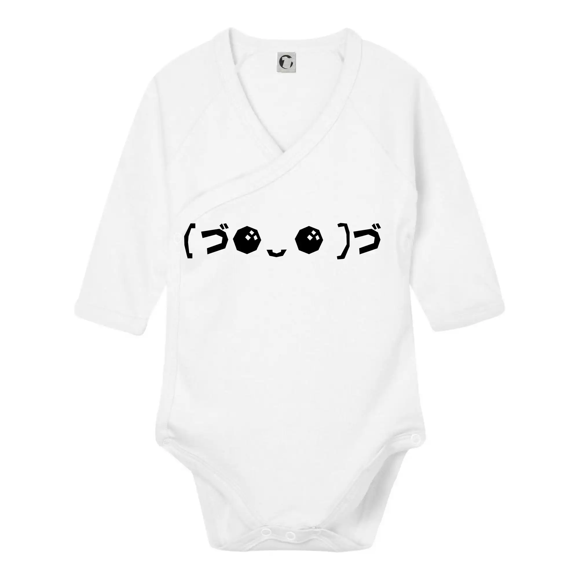 Grafické tričká - Veselý kaomoji - Body zavinovacie s dlhým rukávom