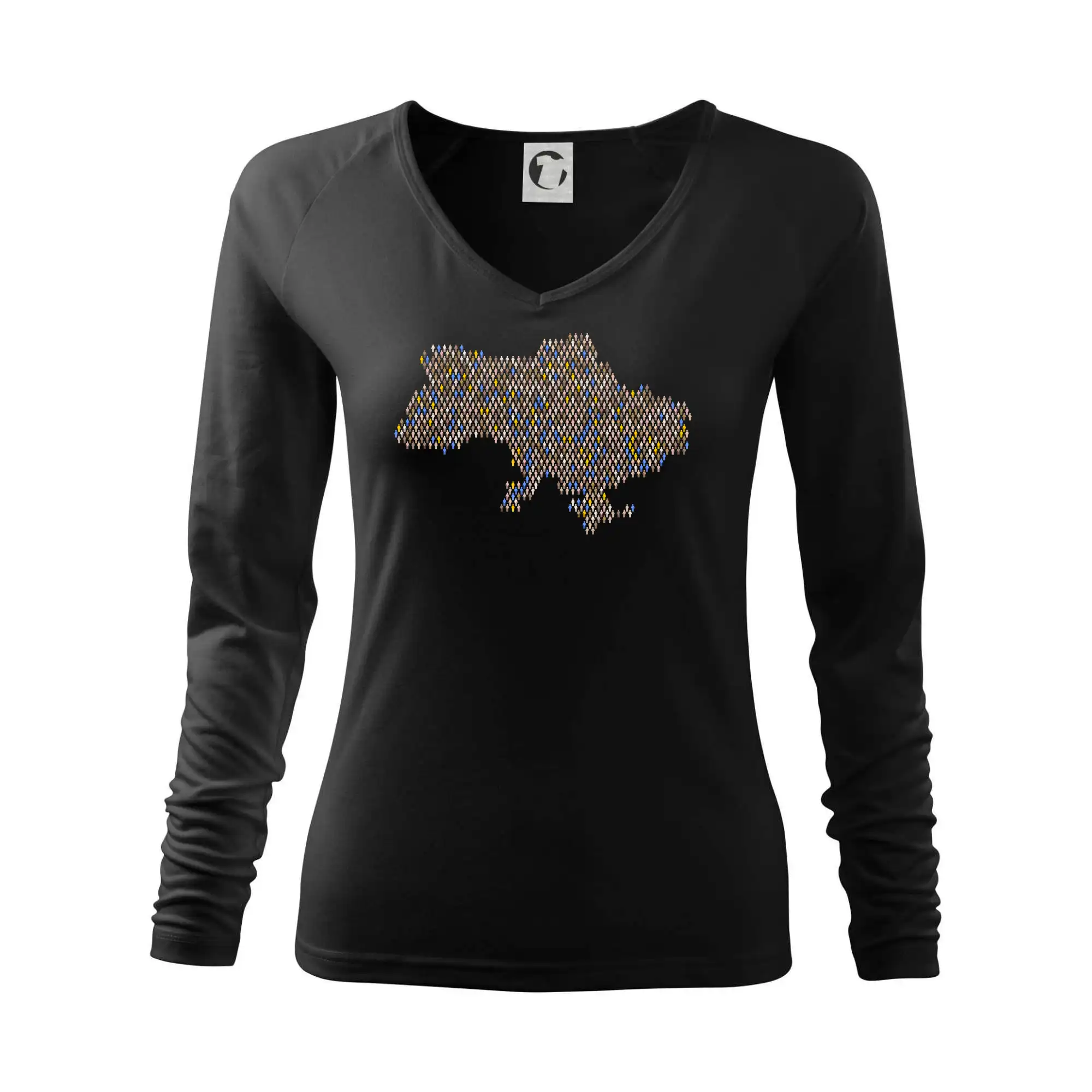 Tričká s vlajkou ukrajiny - Mapa Ukrajiny panáčikovia - Tričko dámske Elegance