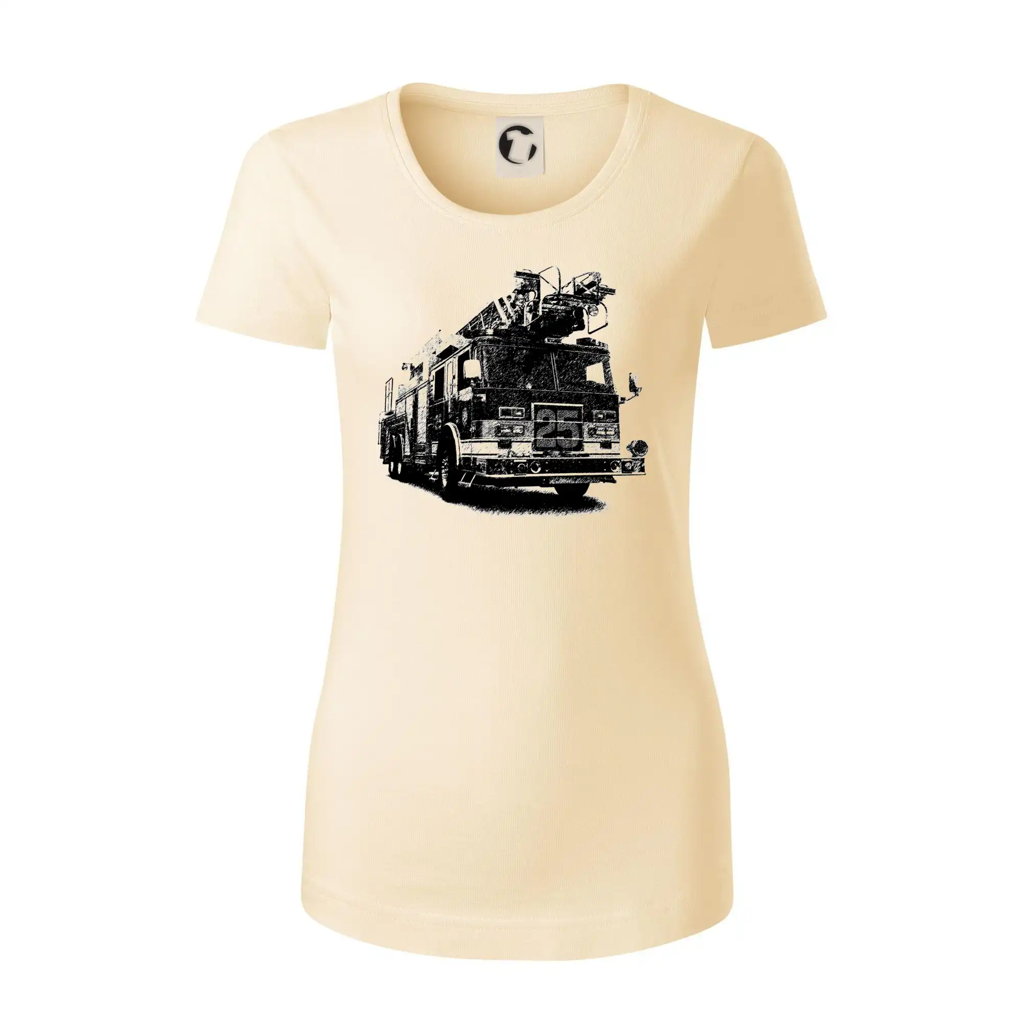 Originálne tričká pre hasičov - Hasičské auto 25 - Dámske tričko z organickej bavlny Origin (GOTS)