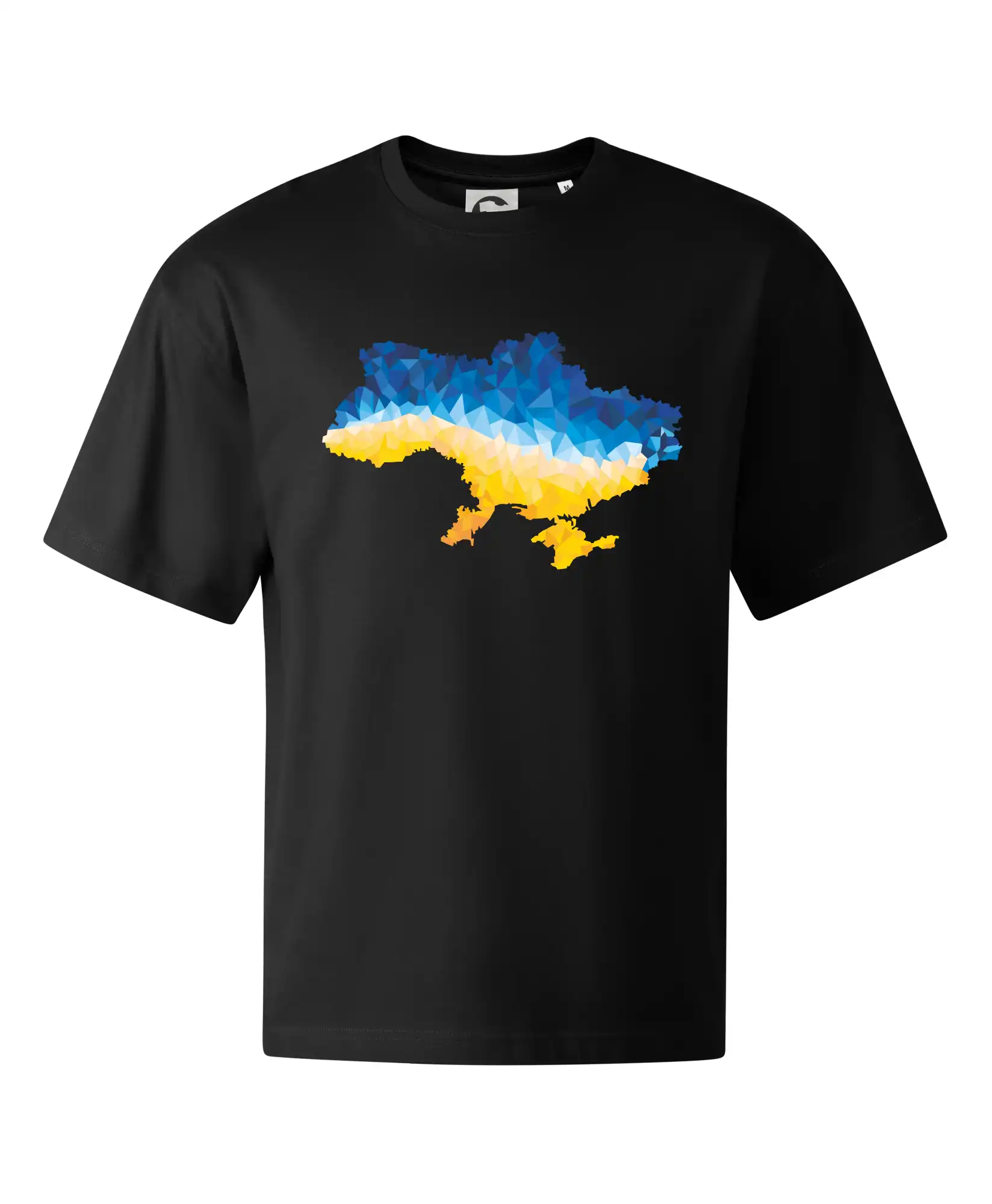 Tričká s vlajkou ukrajiny - Mapa Ukrajiny polygóny - Stage unisex - OVERSIZE