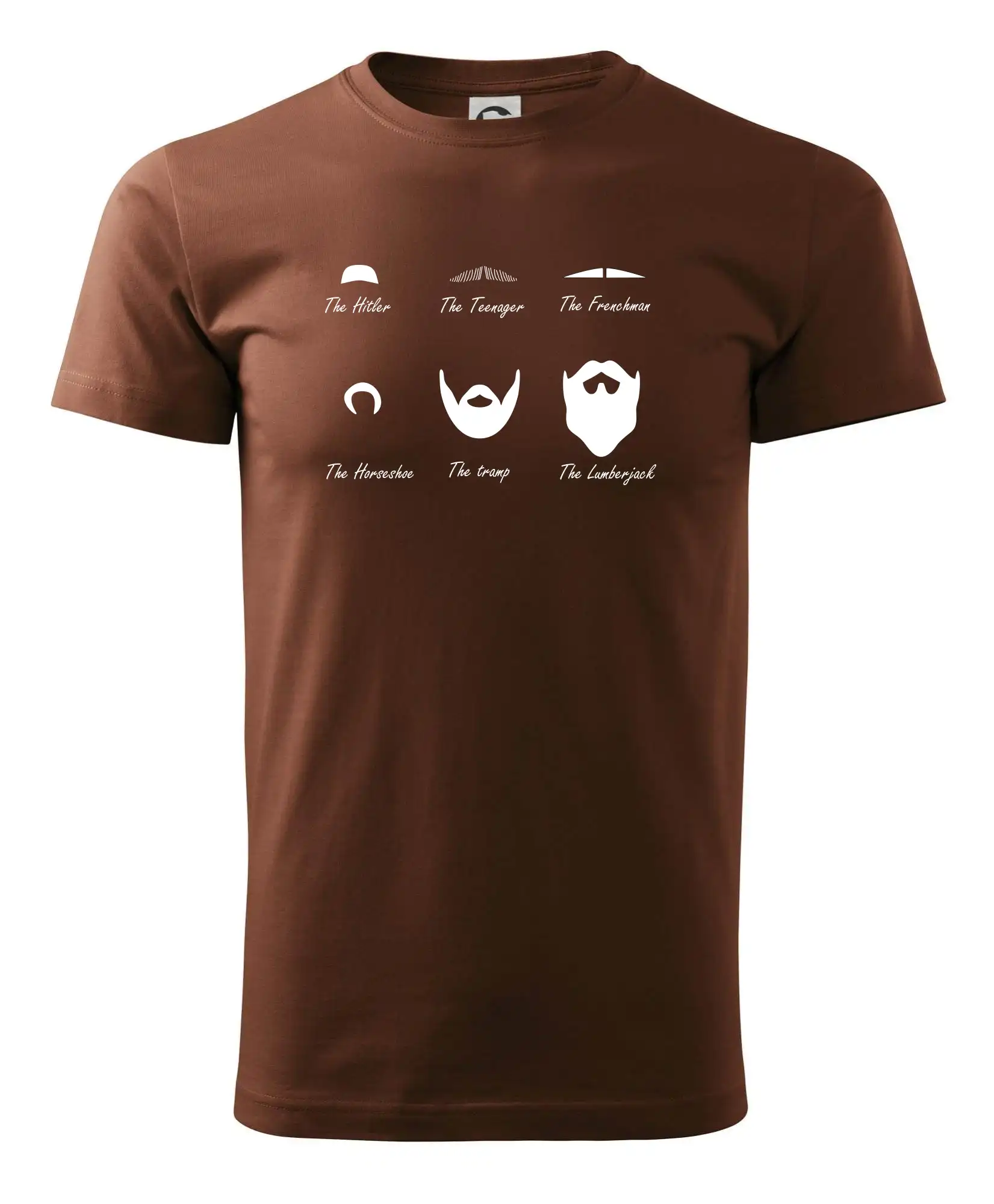 Tričká s fúzikmi - Mustache types of mustache - Pánske tričko nižšej gramáže