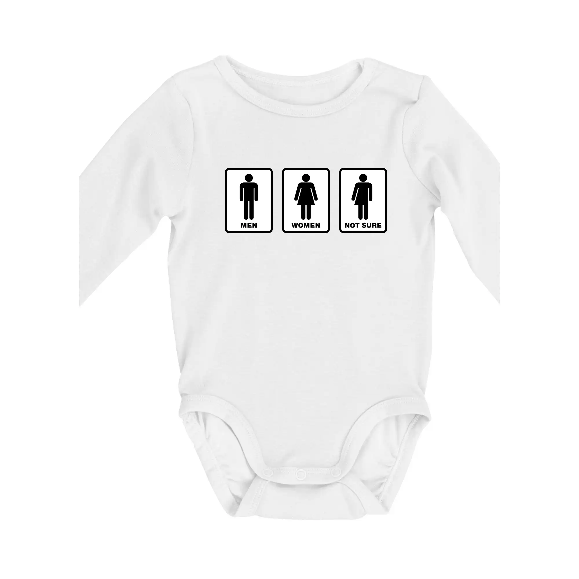 Tričká na párty - Men, woman, not sure (Hana-creative) - Body dojčenské s dlhým rukávom