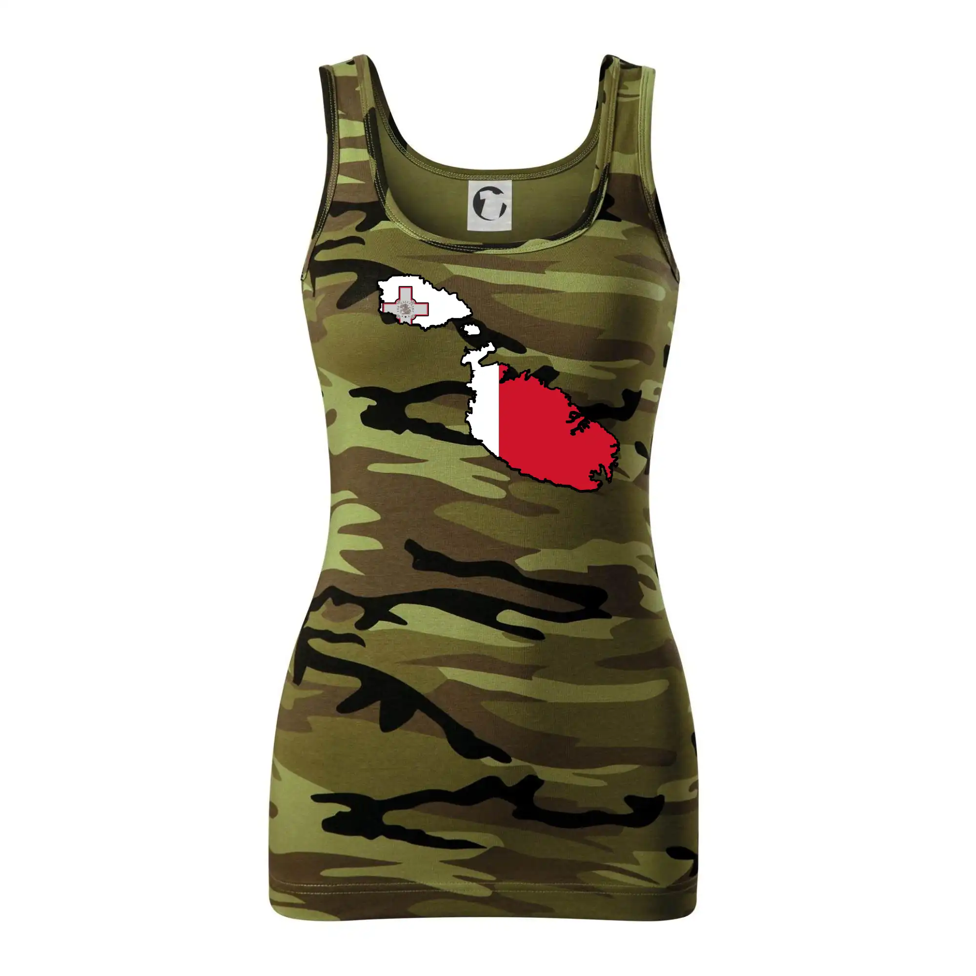 Mapa Malta s vlajkou