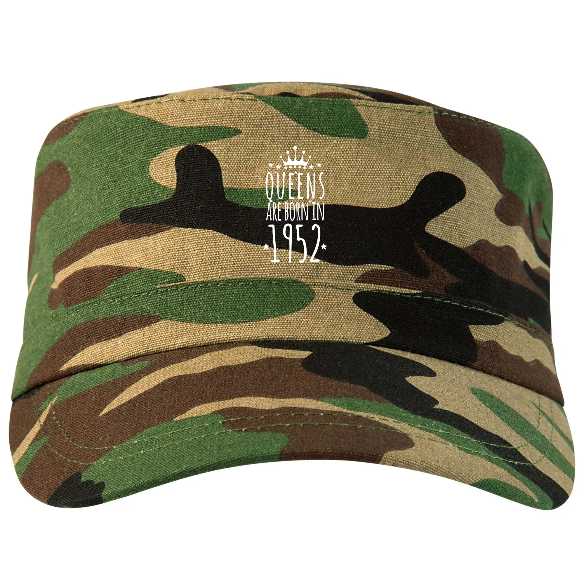 Trička s ročníkom 1952 - Queens are born in 1952 - Šiltovka CAMO