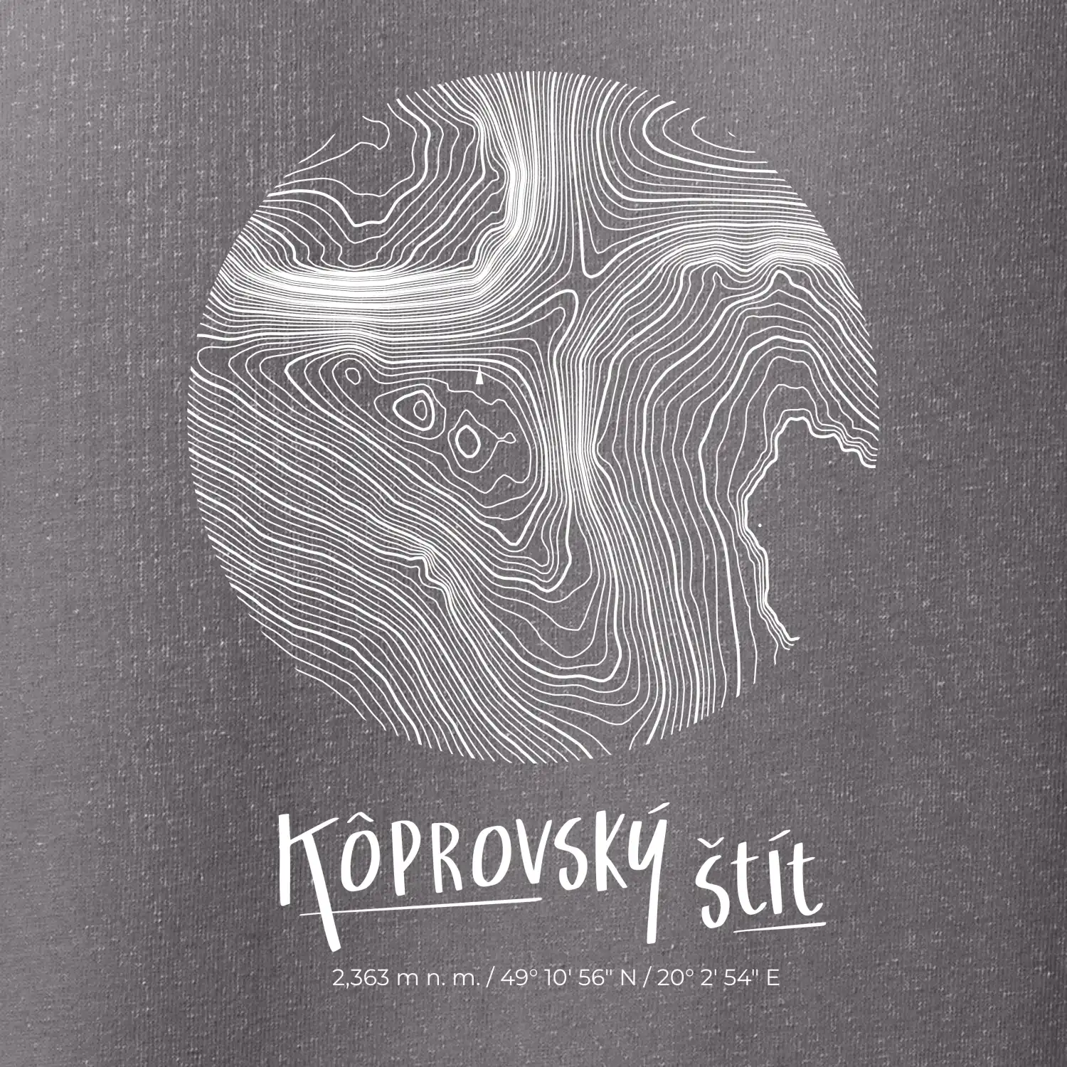 Kôprovský štít - vrstevnice v kruhu