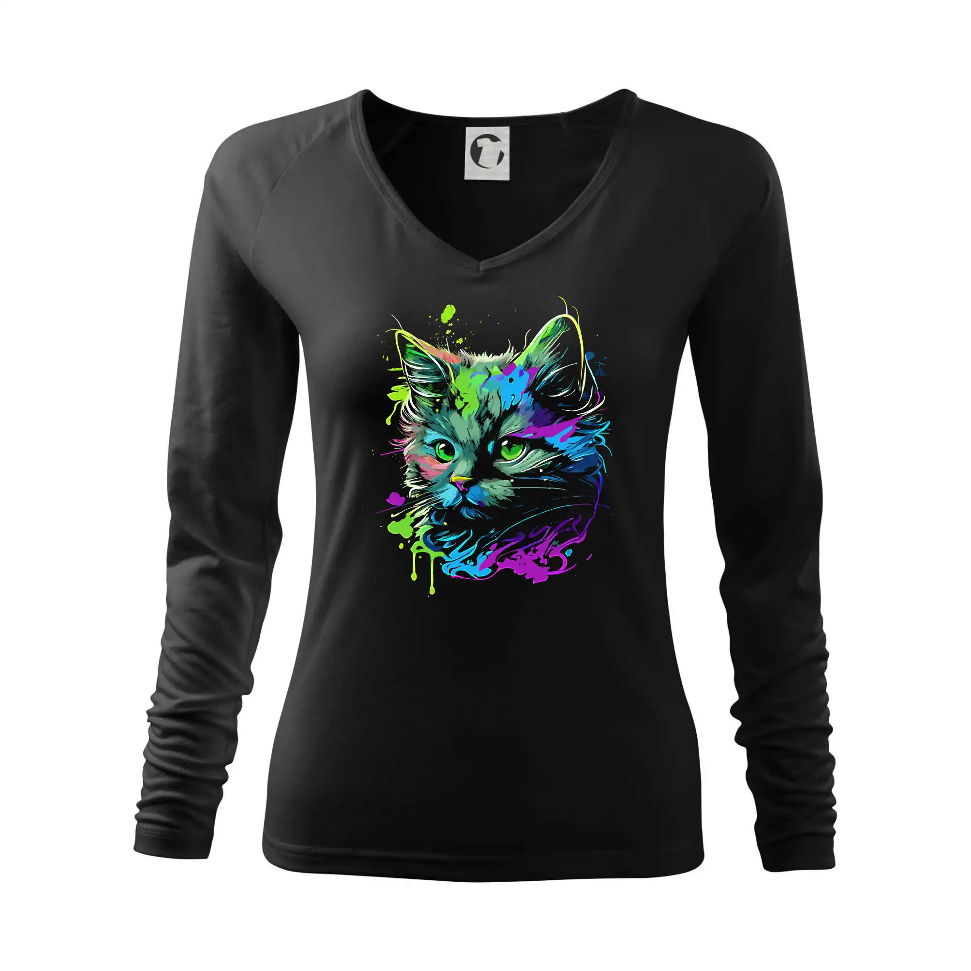 Obrázek kočky v roztřiknuté barvě