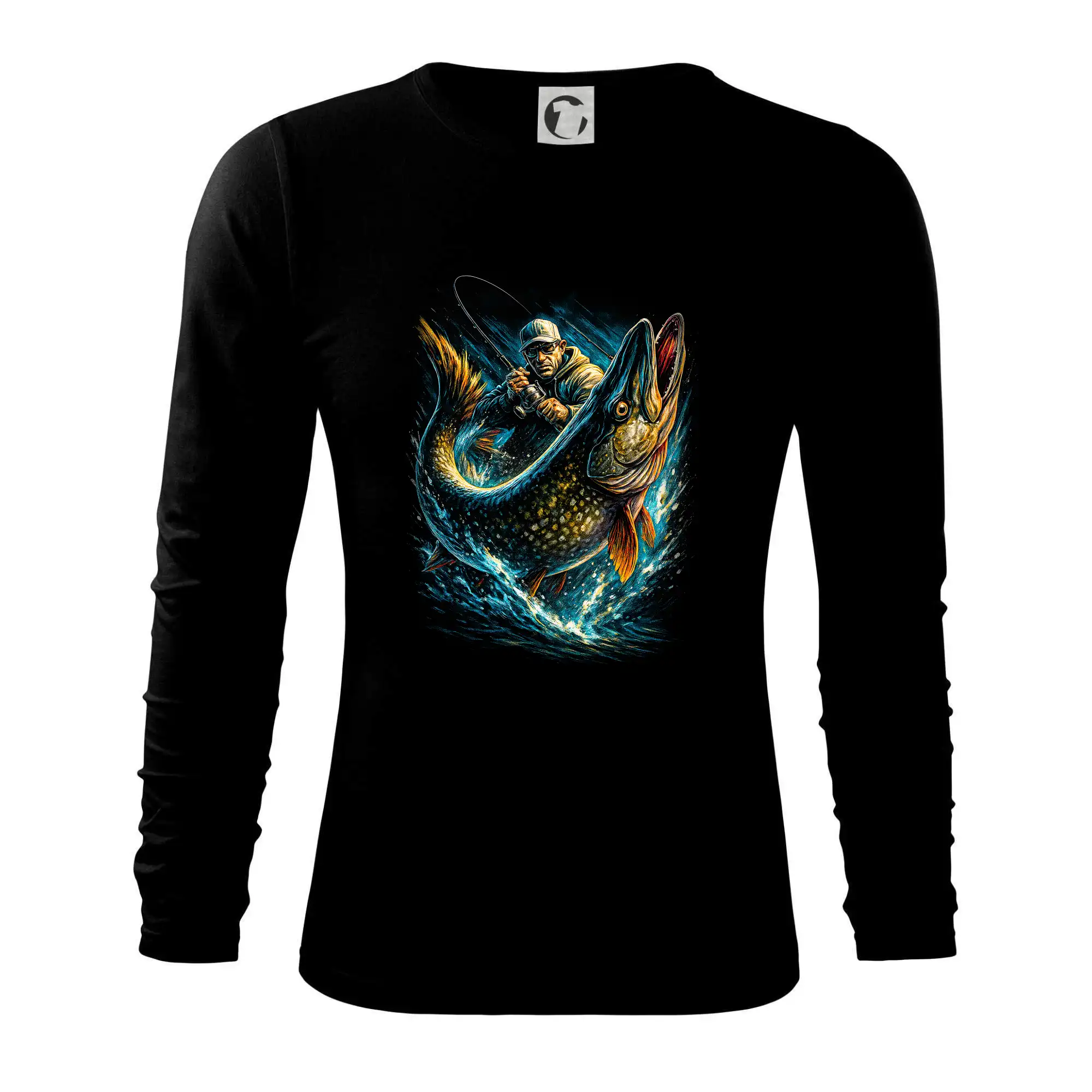 Rybář a obří ryba