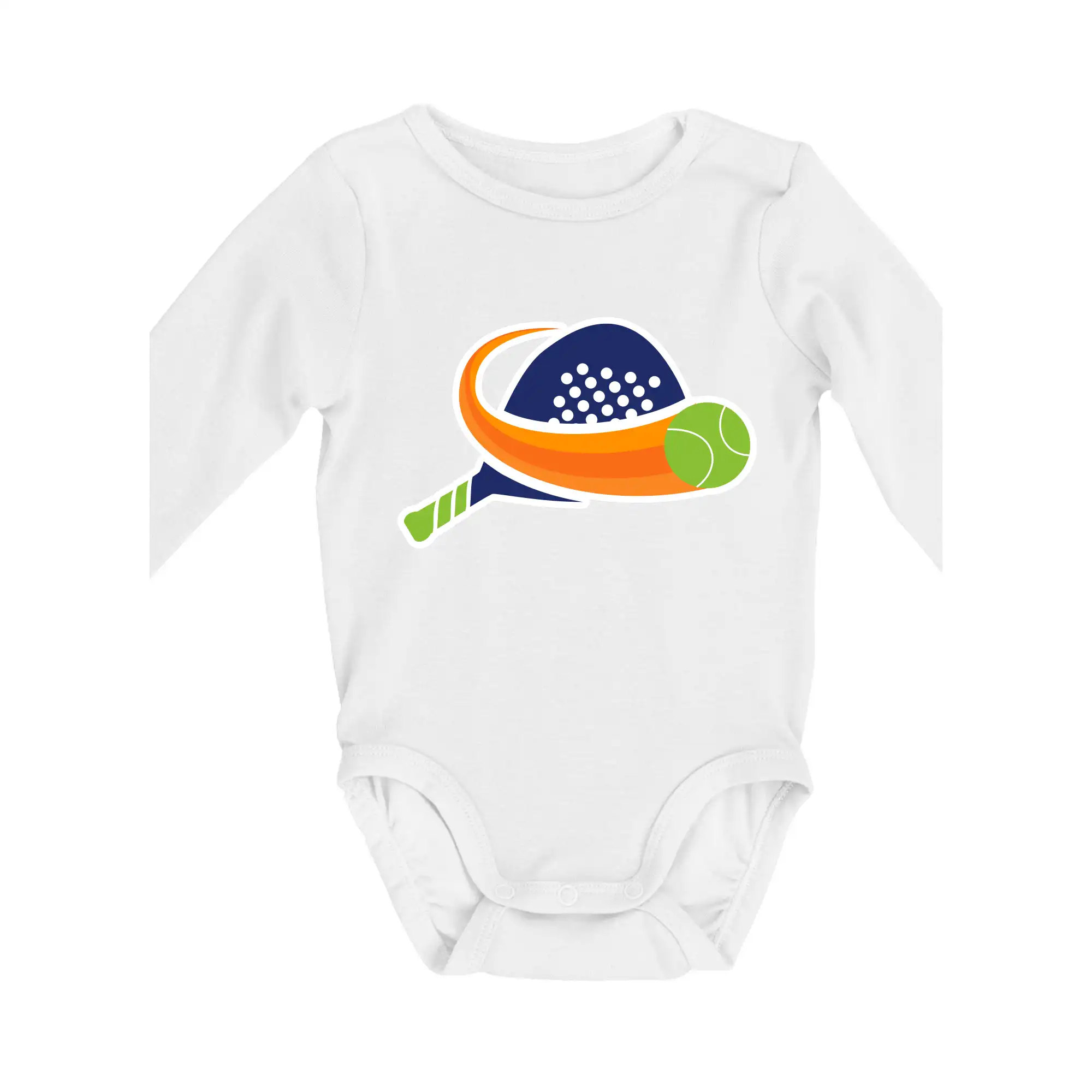 Tričká s motívmi Padel tenis - Padel logo farebné - Body dojčenské s dlhým rukávom