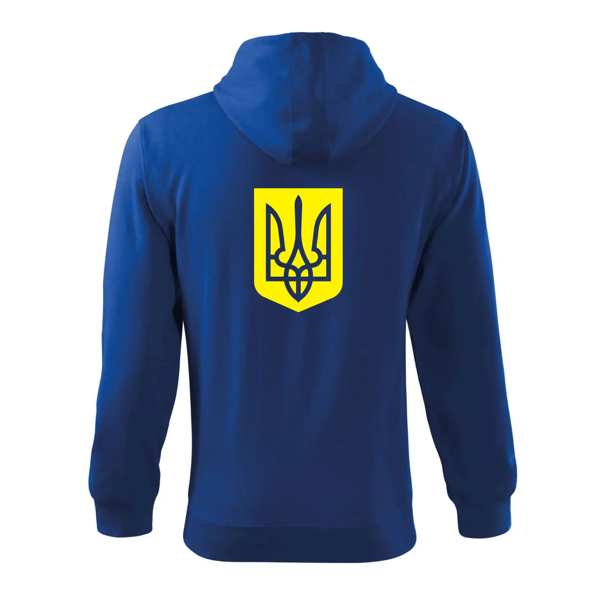 Tričká s vlajkou ukrajiny - Ukrajina znak žltý - Mikina s kapucňou na zips trendy zipper