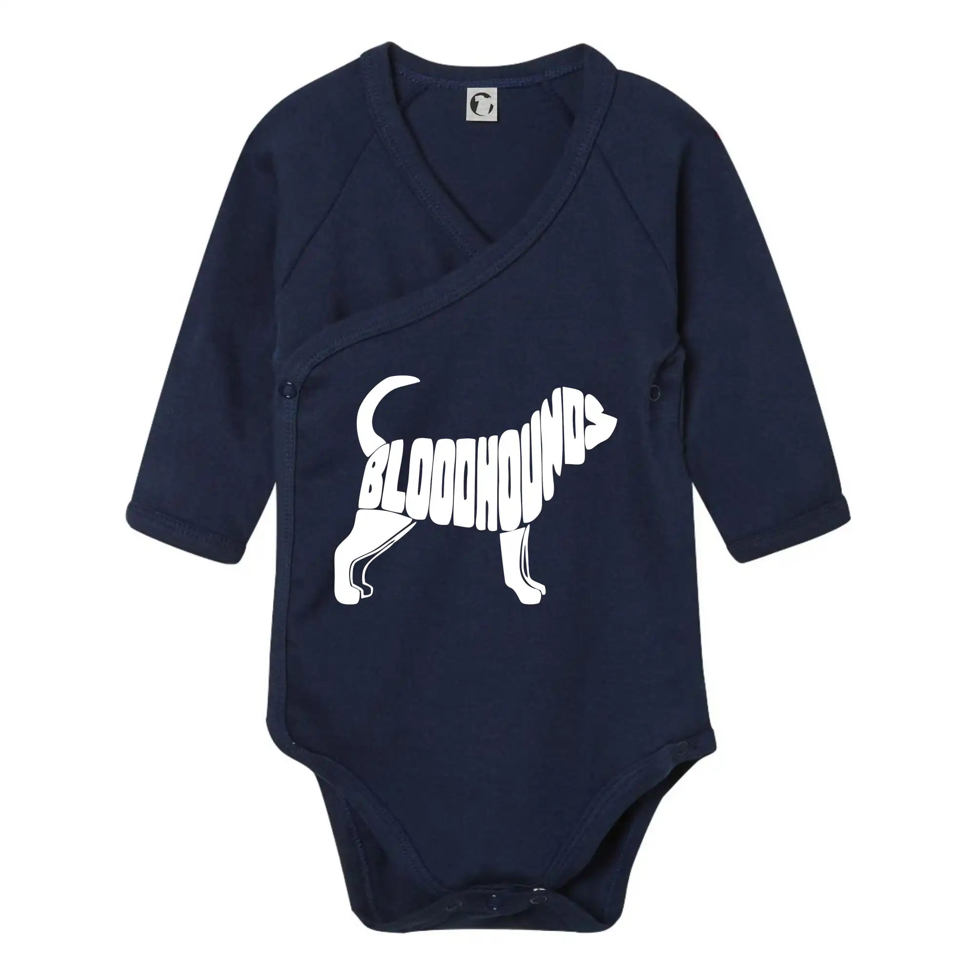 Ostatné psie plemená - Bloodhound nápis v tele - Body zavinovacie s dlhým rukávom