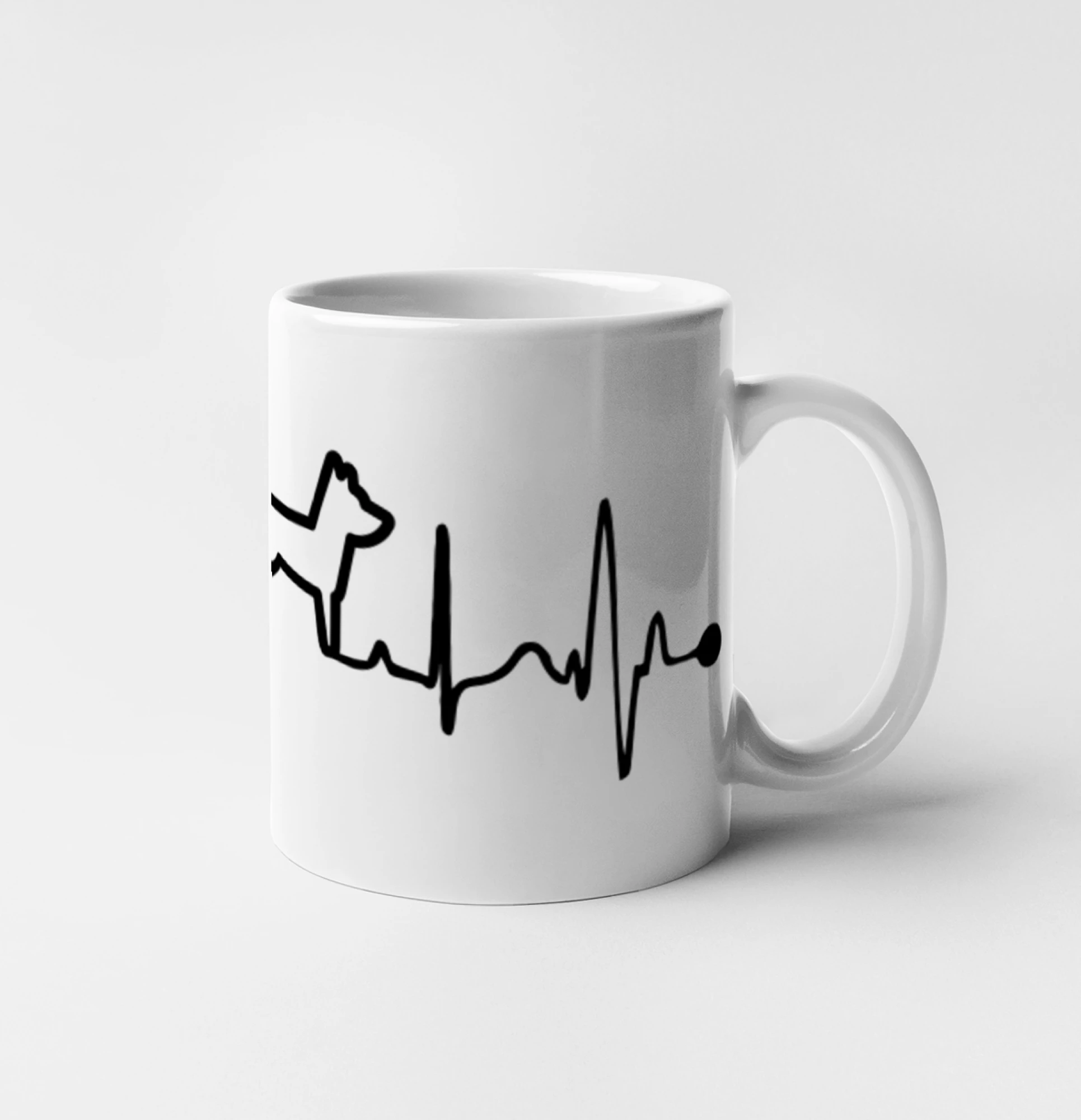 Tričká so psami - Ekg psí obrys - Hrnček 