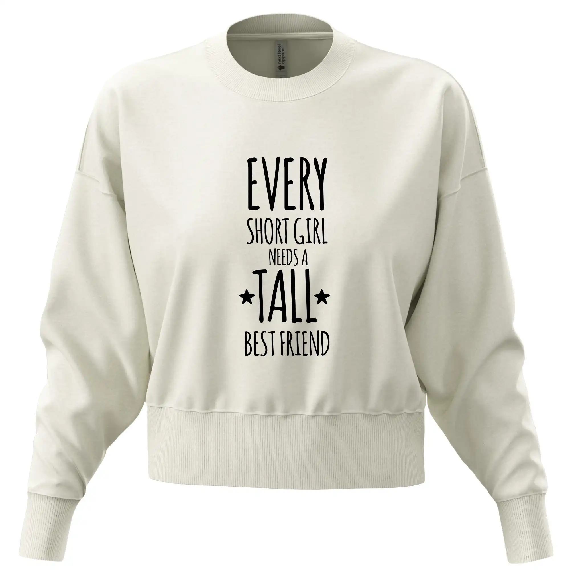 Tričká na párty - Every short girl needs a tall best friend - Mikina oversize crop OVERSIZE