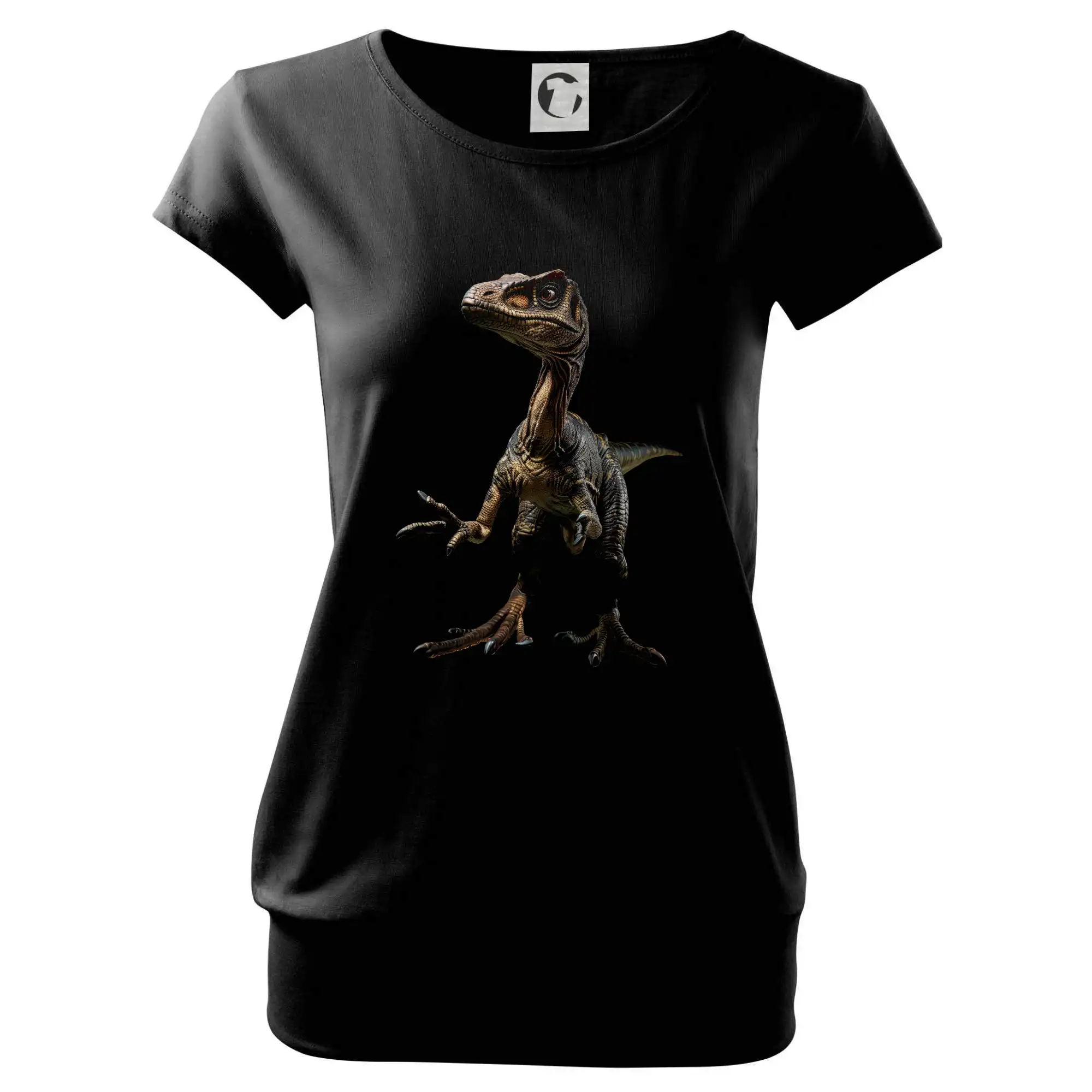 Tričká so zvieratami - Velociraptor čierna fotka - Voľné tričko city