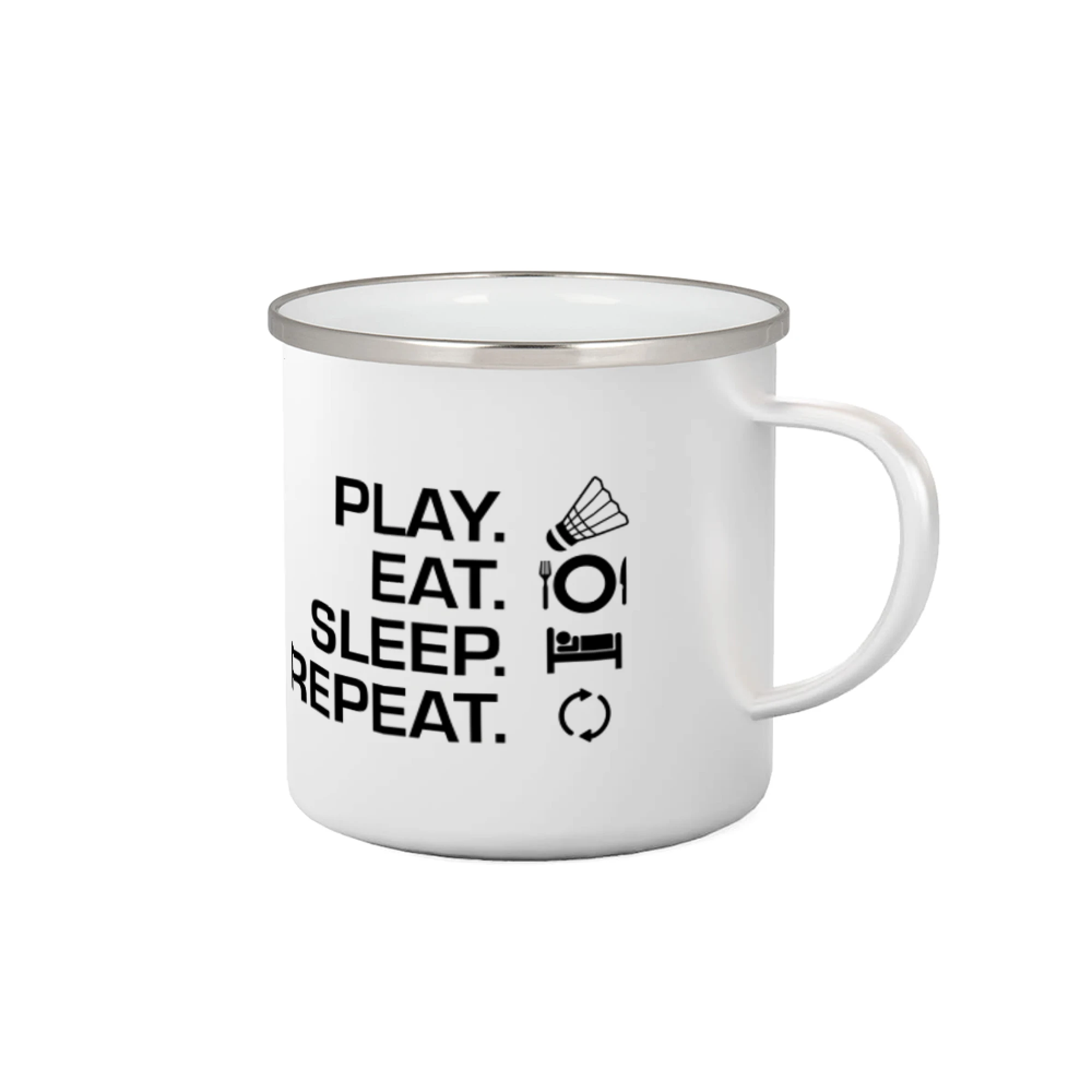 Tričká na bedminton - Play Eat Sleep Repeat badminton - Plecháčik