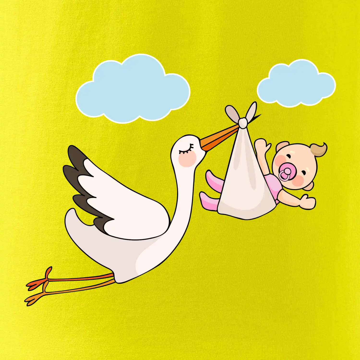 Čáp čekáme miminko - holka