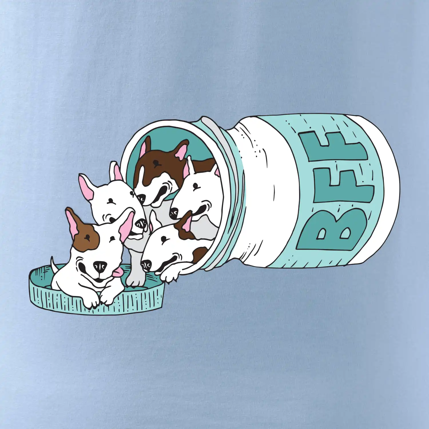 Bullterrier Friends Forever zelené (Pecka design)