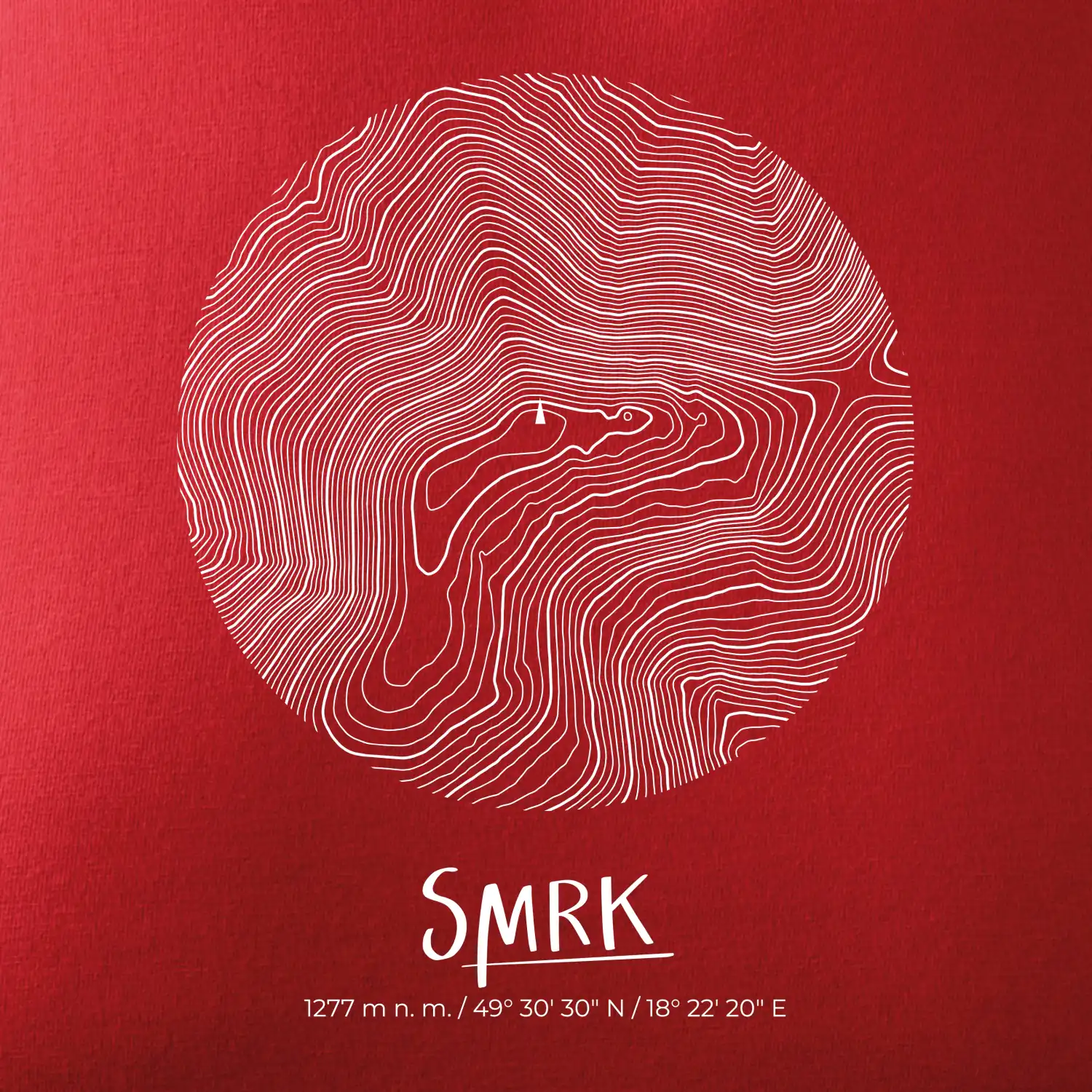 Smrk - vrstevnice v kruhu