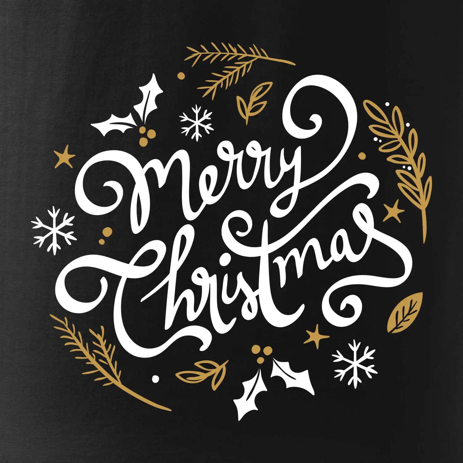 Merry christmas - nápis kulatý