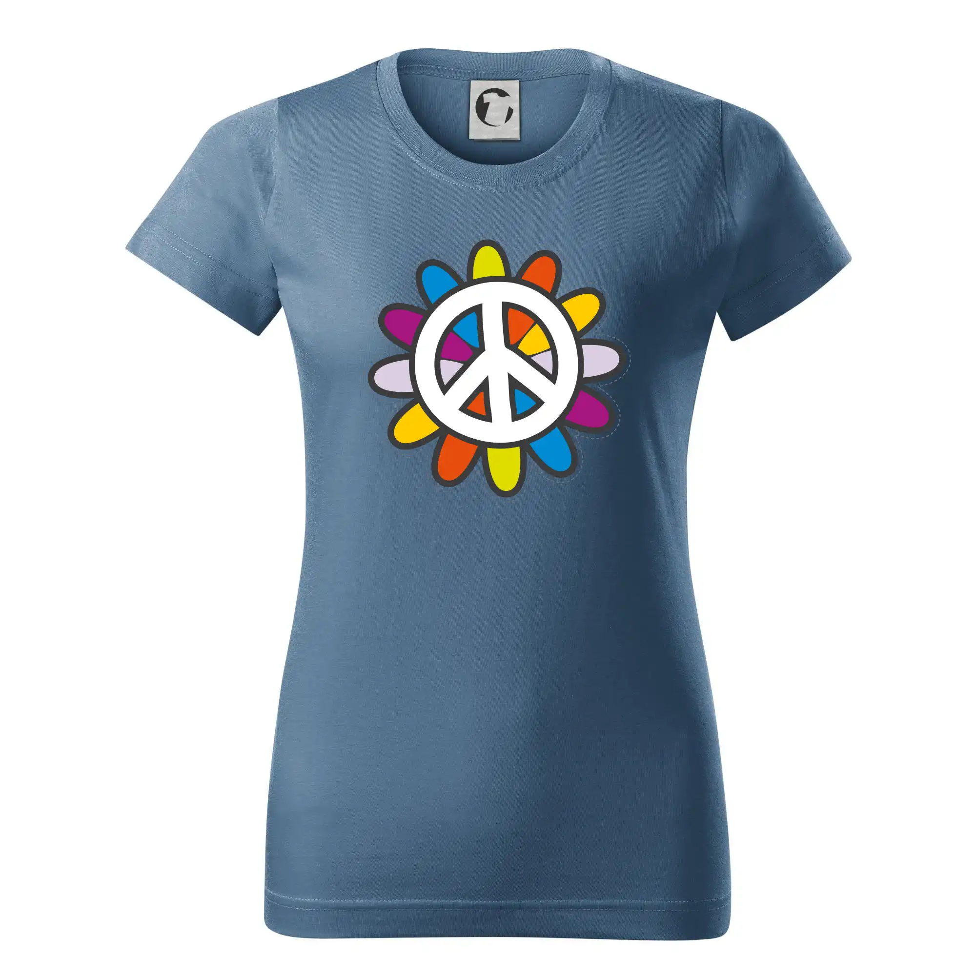 Peace symbol s kreslenou květinou