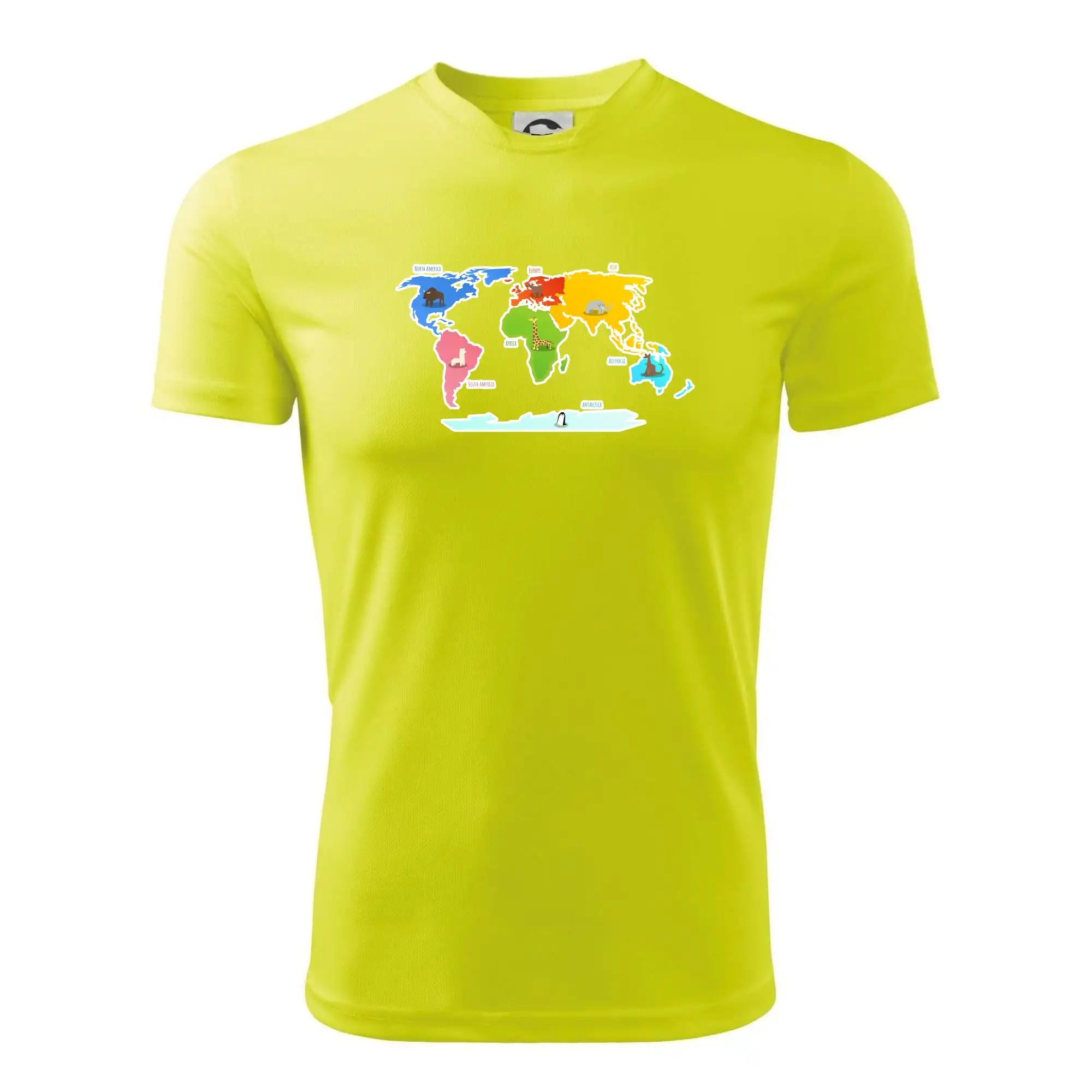 Světové kontinenty s názvy a zvířátky