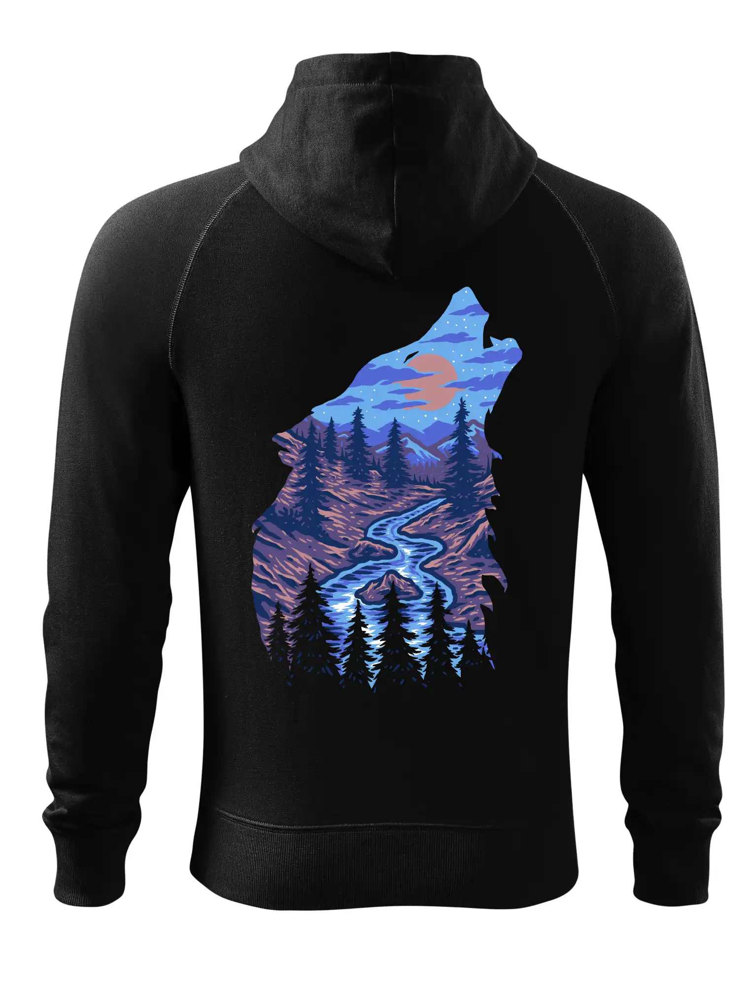 Obrys hlava vlka v noci